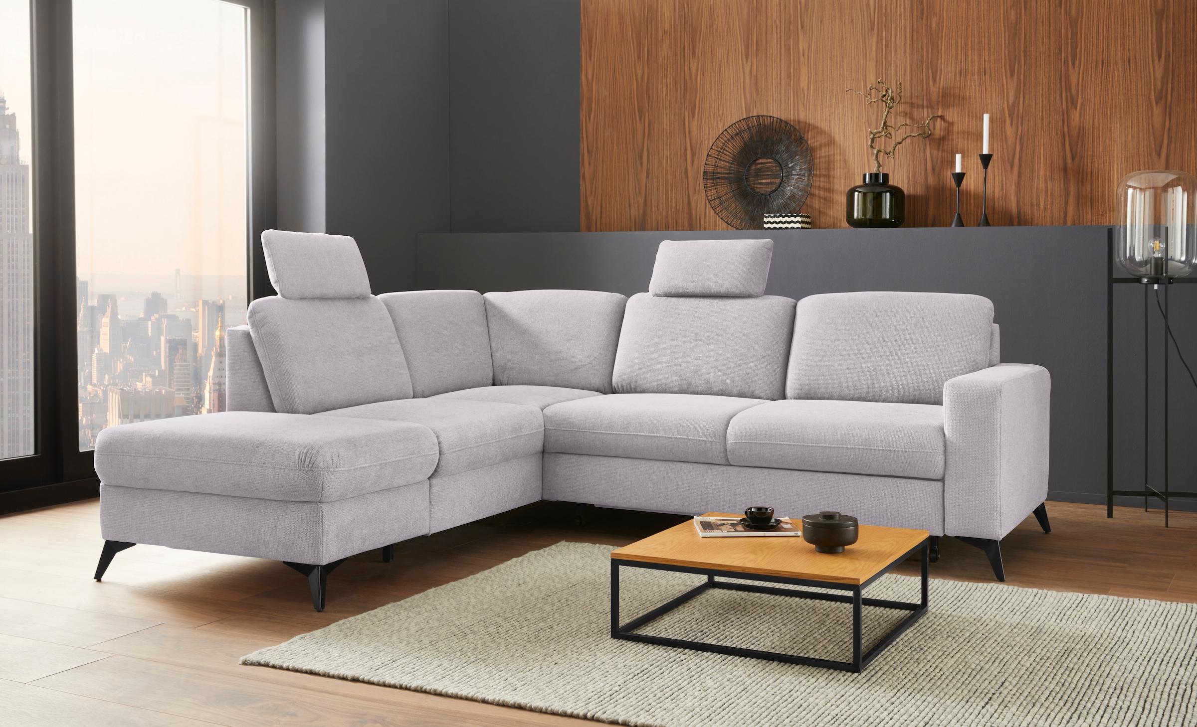 Places of Style Ecksofa "Lolland L-Form", Wahlweise mit Bettfunktion und St günstig online kaufen