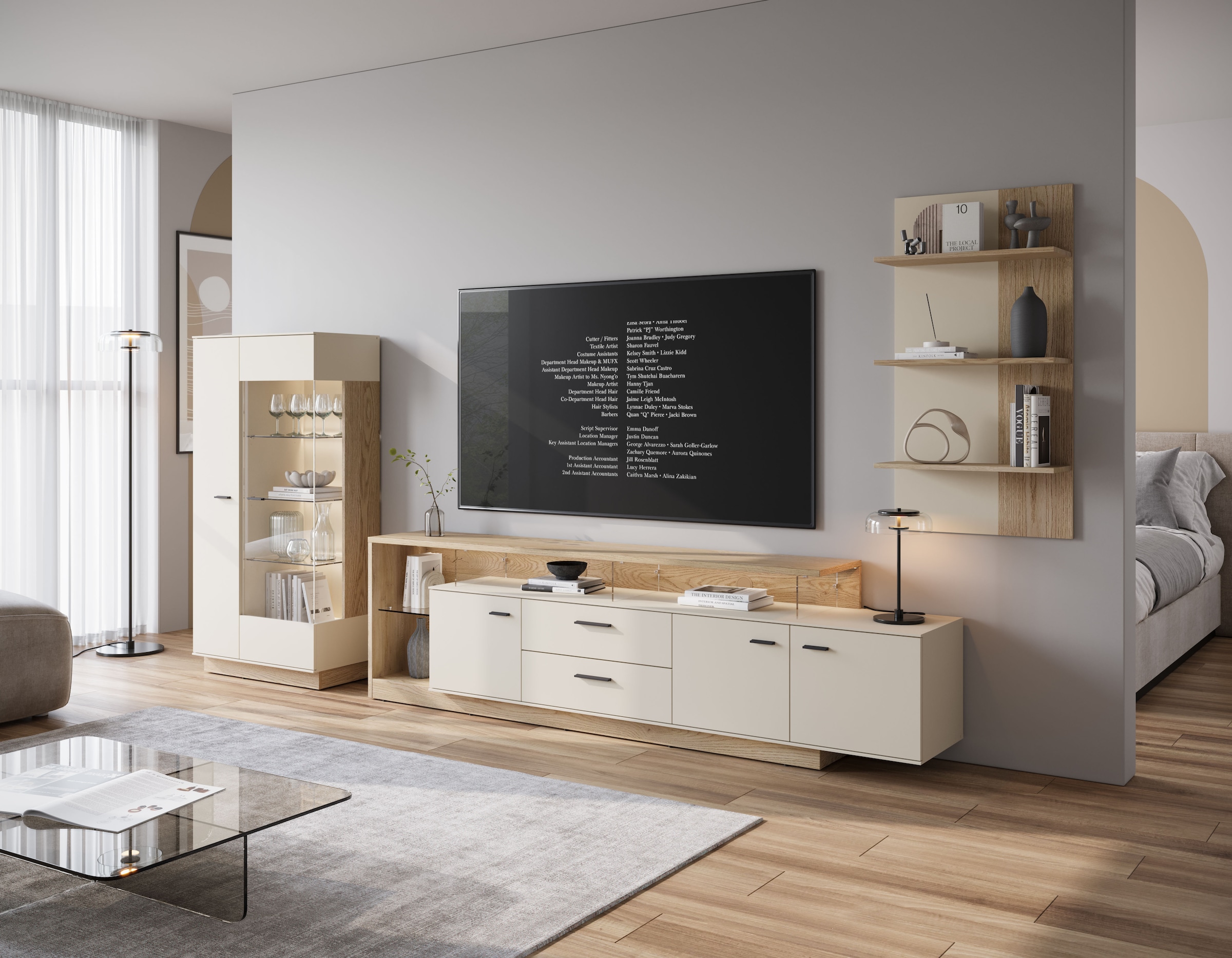 Home affaire Vitrine moderne Vitrine, Breite ca.75 cm, Eckverglasung