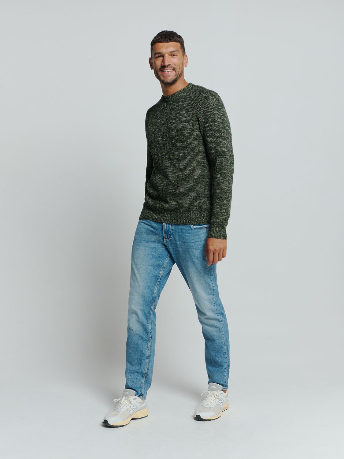 NO EXCESS Rundhalspullover »No Excess Farbiger Rippenpullover«