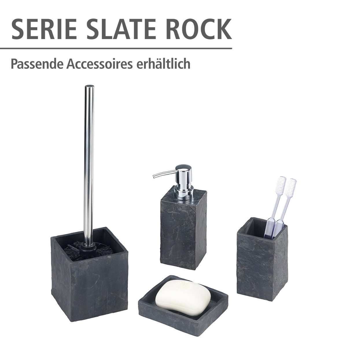WENKO WC-Garnitur »Slate Rock«, aus Polyresin (Kunststein) online bestellen