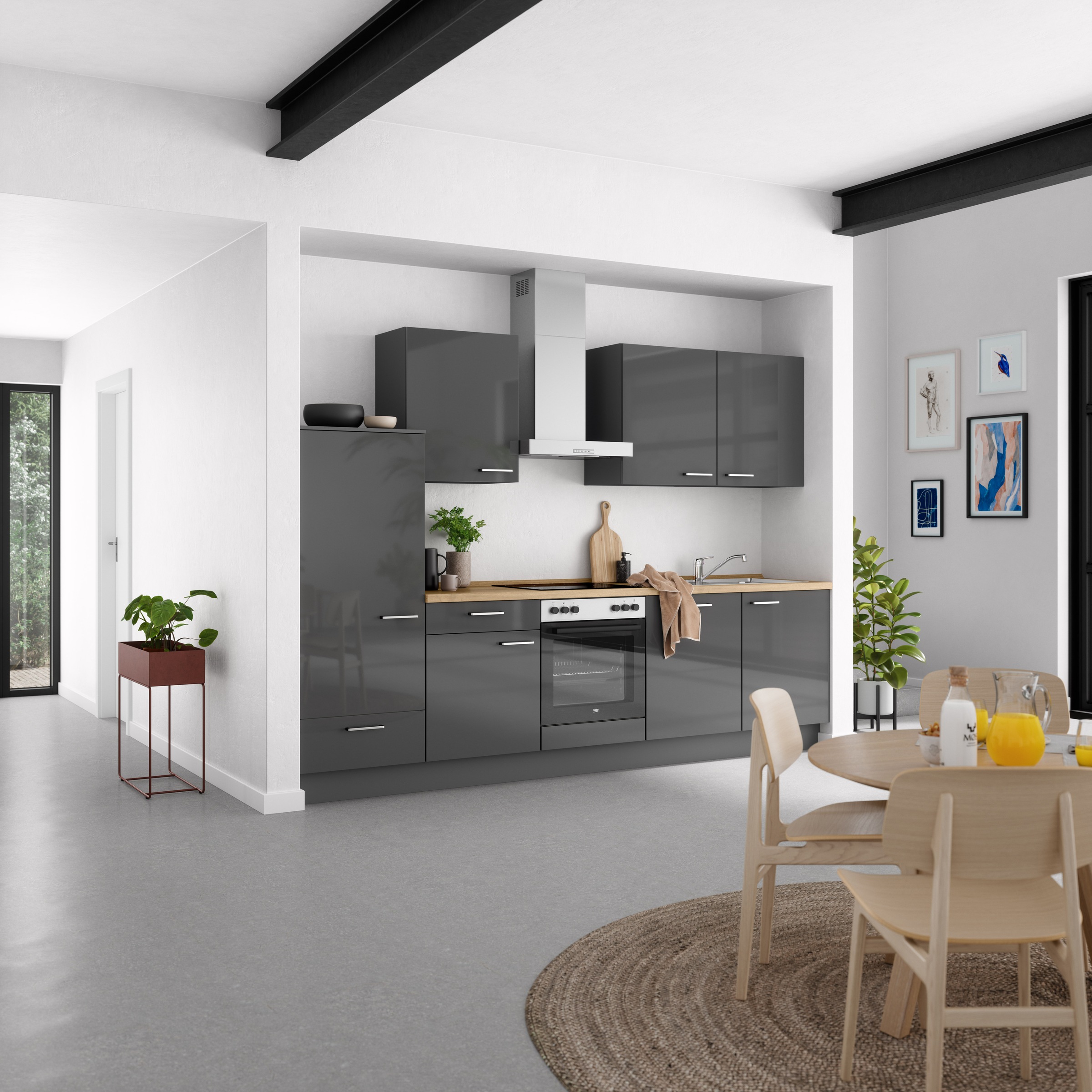 nobilia® Küchenzeile »"Flash I"«, vormontiert, Ausrichtung wählbar, Breite 300 cm, wahlw. mit E-Geräten