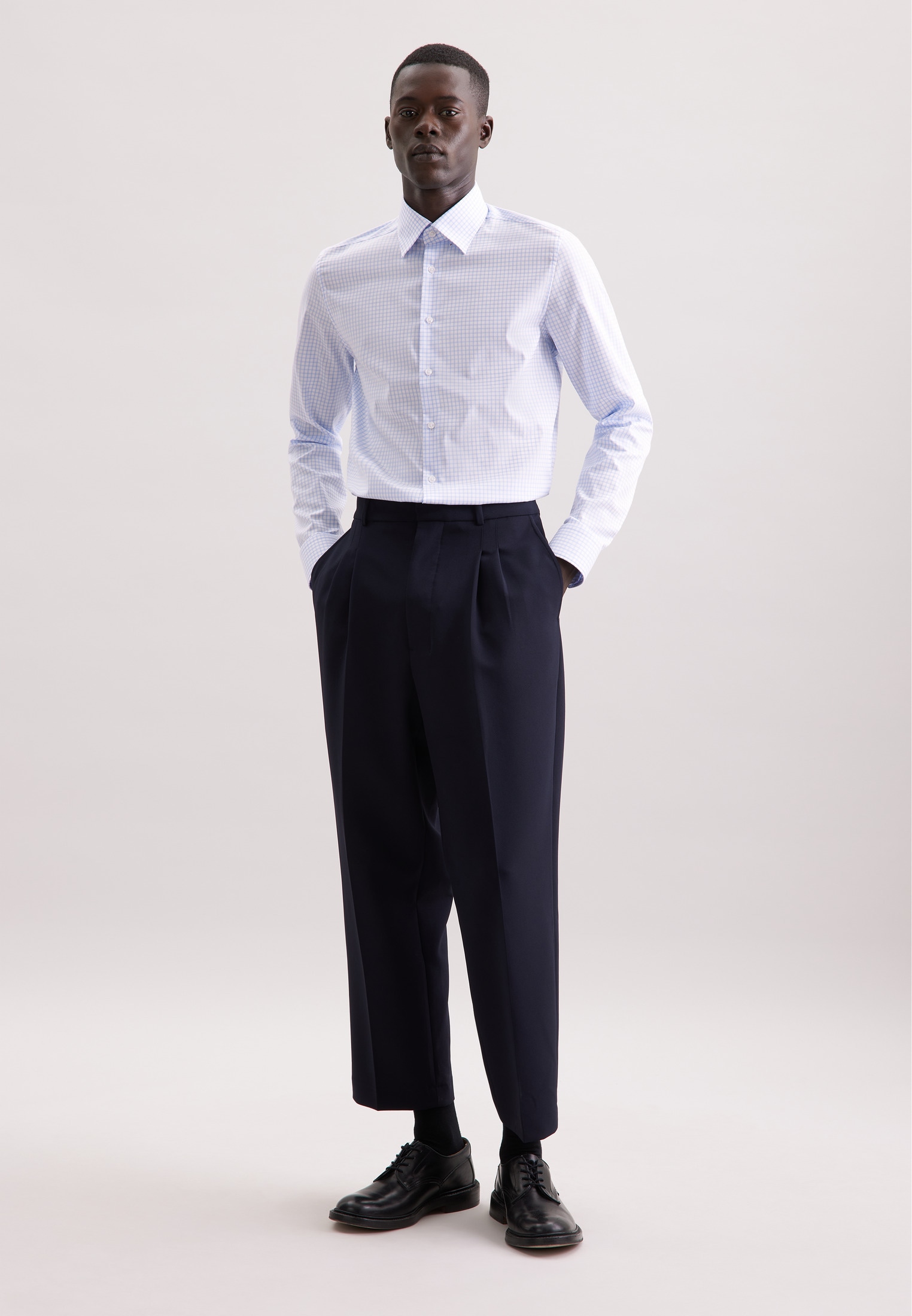 seidensticker Businesshemd »Schwarze Rose«, Slim 1/1 Covered-Button-Down-Kragen Karo