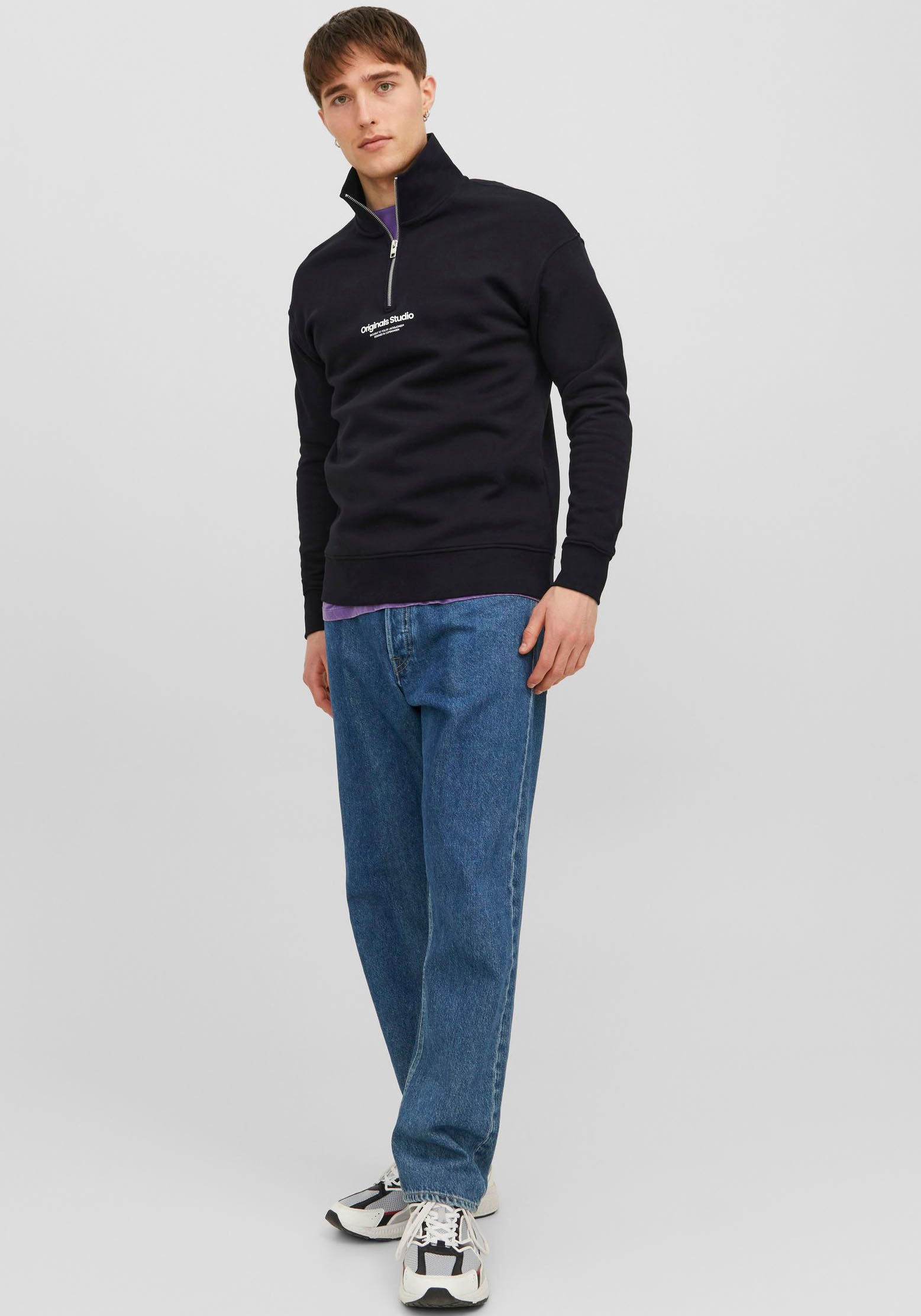 Jack & Jones Sweatshirt »JORVESTERBRO SWEAT QUARTER ZIP HN NOOS«, im Troyer-Look