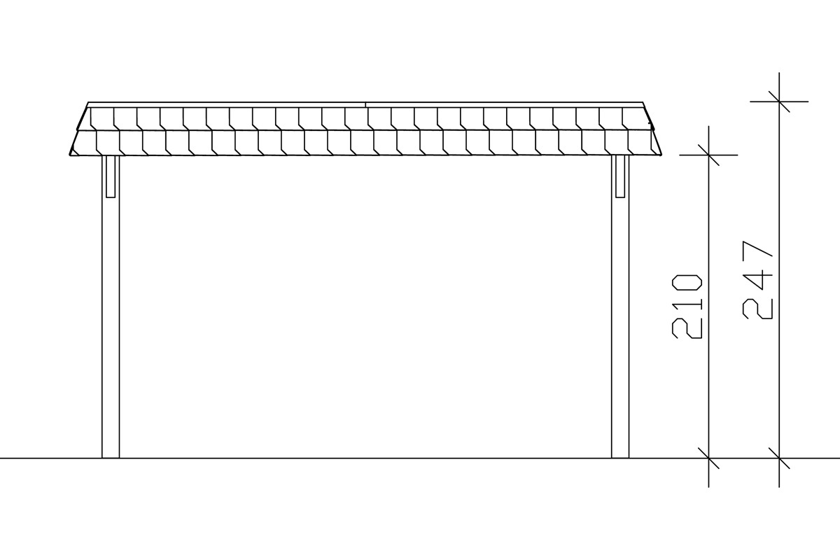 Skanholz Einzelcarport »Wendland«, Leimholz-Nordisches Fichtenholz, 341 cm, natur