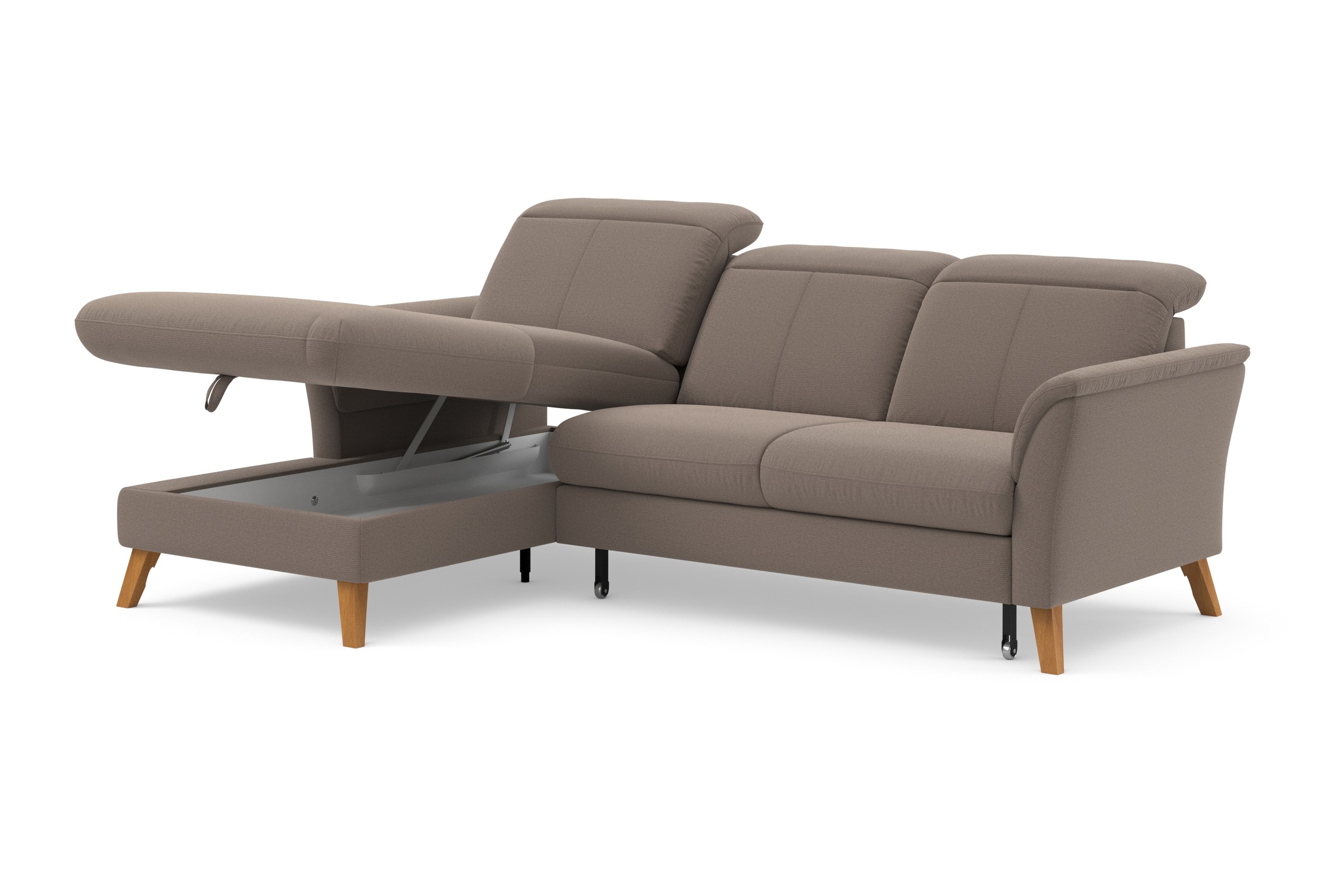 sit&more Ecksofa »Romero L-Form«, wahlweise mit oder ohne Relax-Funktion, Bettfunktion, Bettkasten