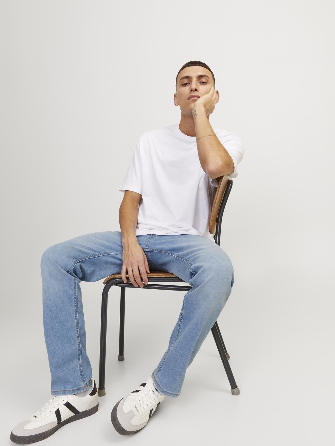 Jack & Jones Tapered-fit-Jeans »JJIMIKE JJORIGINAL SQ 223«, Stonewashed für einen Used-Look mit Faded-Effekten