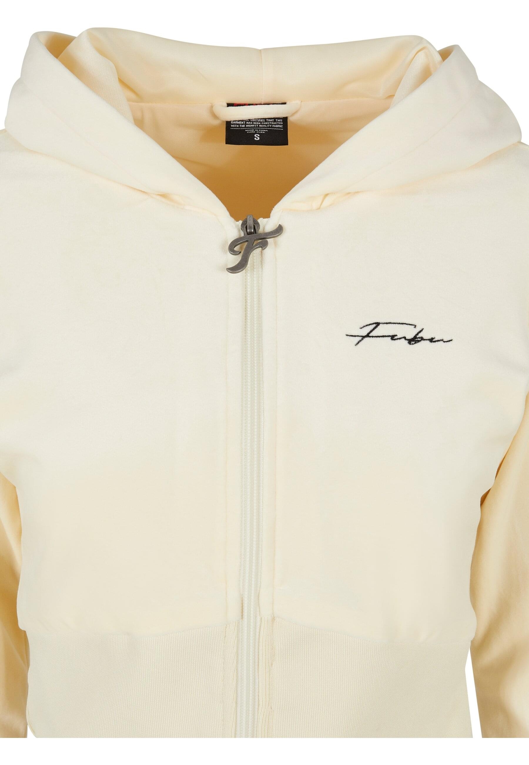 Fubu Kapuzenpullover »Fubu Damen FW224-020-1 Signature Velours Zip Hoodie offwhite« 1 Stk.