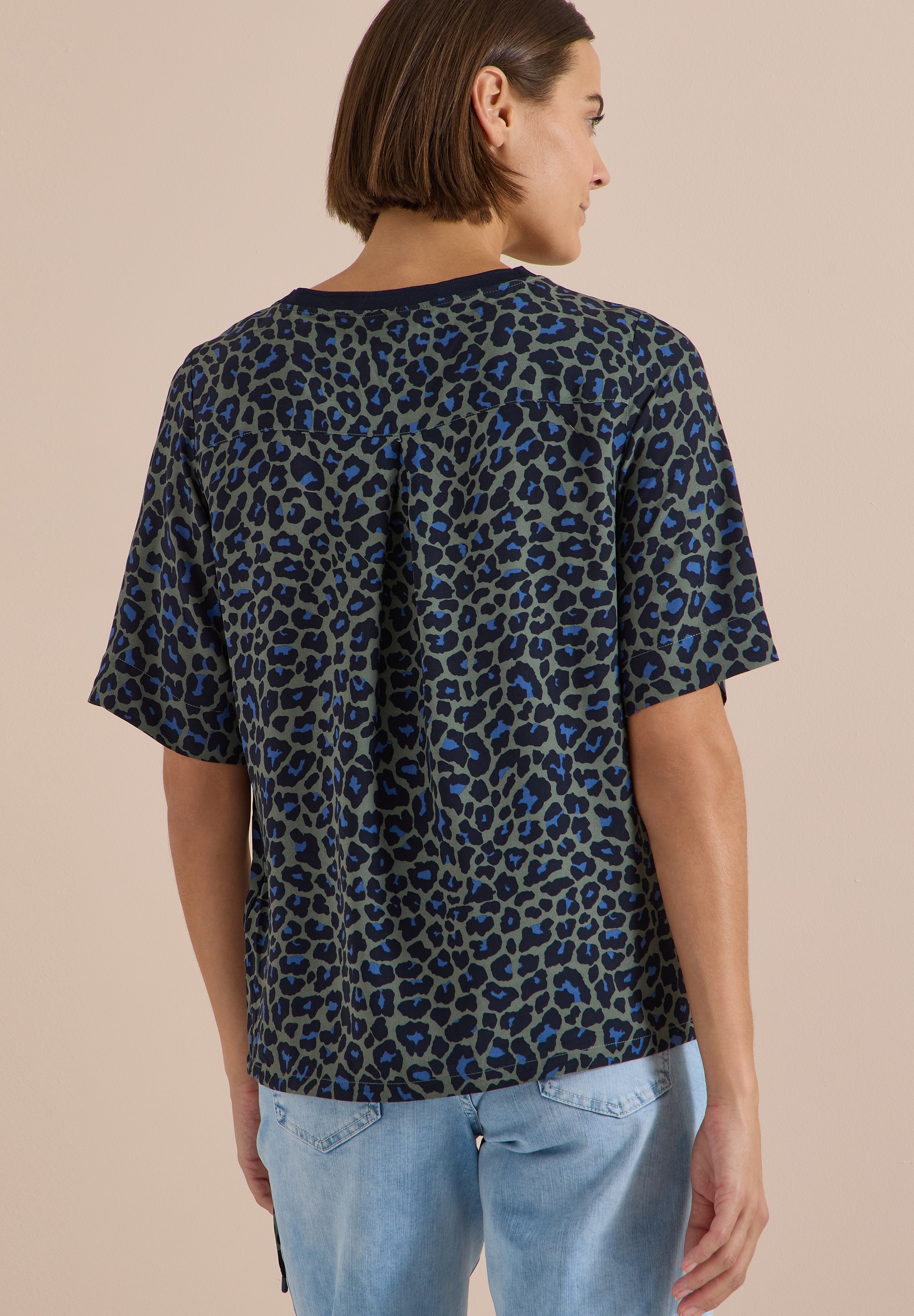Cecil Shirtbluse mit Animal-Print, Rundhalsausschnitt, Viskose