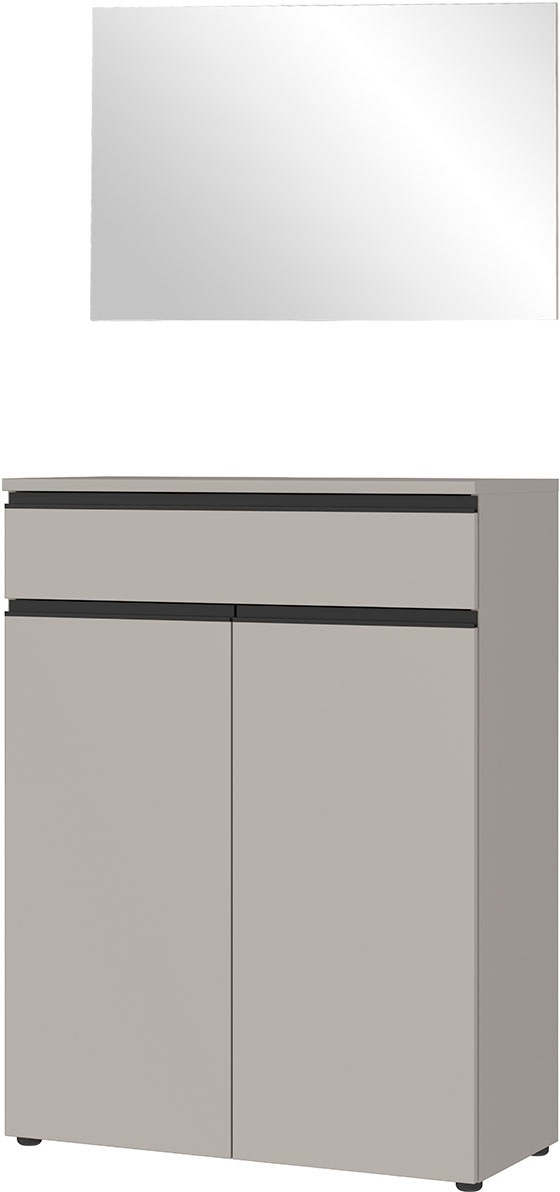 GERMANIA Garderoben-Set »Lemont« 2 Stk. tlg. Steingrau Türen schließen durch integrierten Dämpfer langsam, sanft und geräuschlos