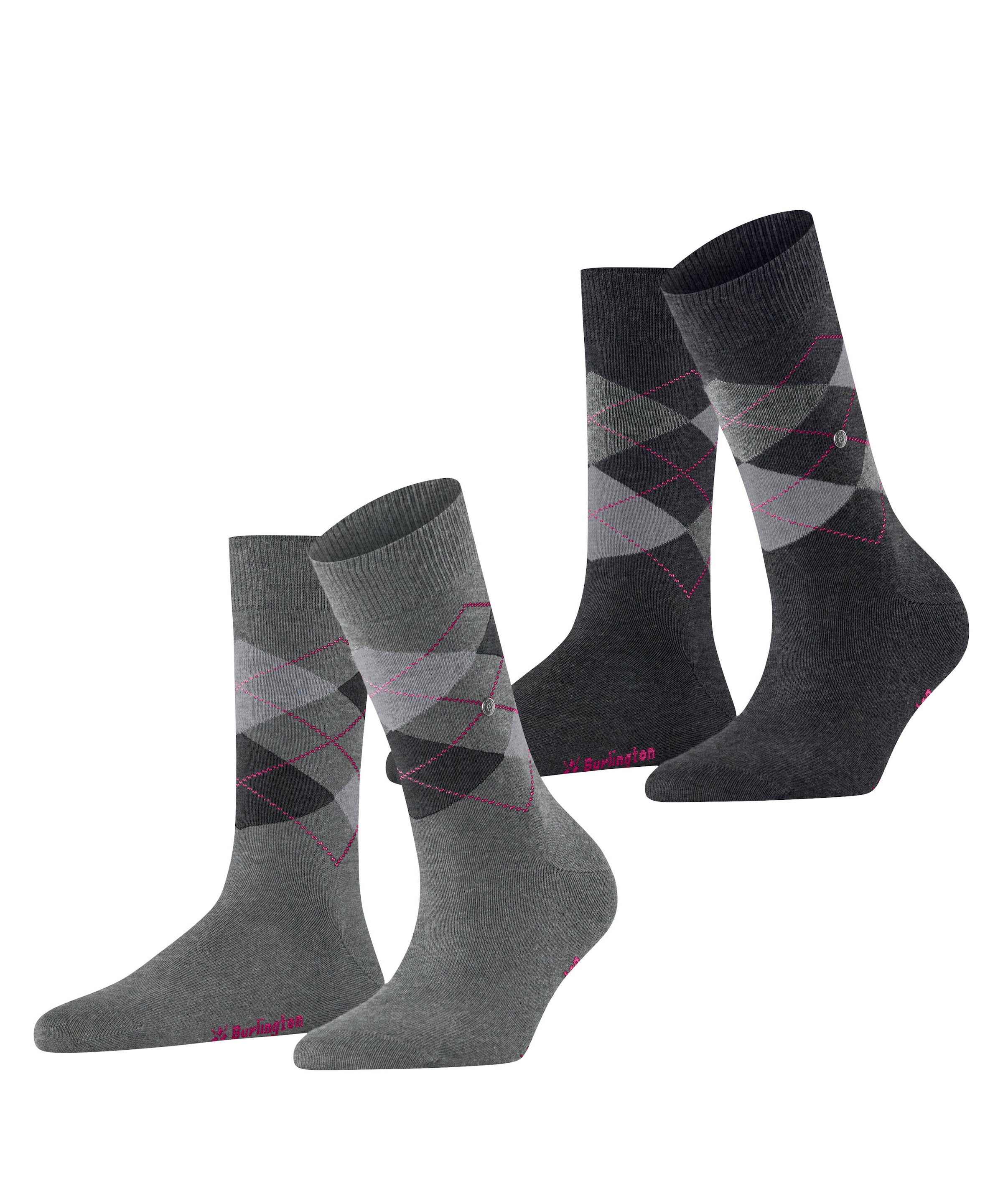 Burlington Socken »Everyday Argyle« 2 Paar,  Einheitsgröße 36-41, Argyle-Muster, gekämmte Baumwolle