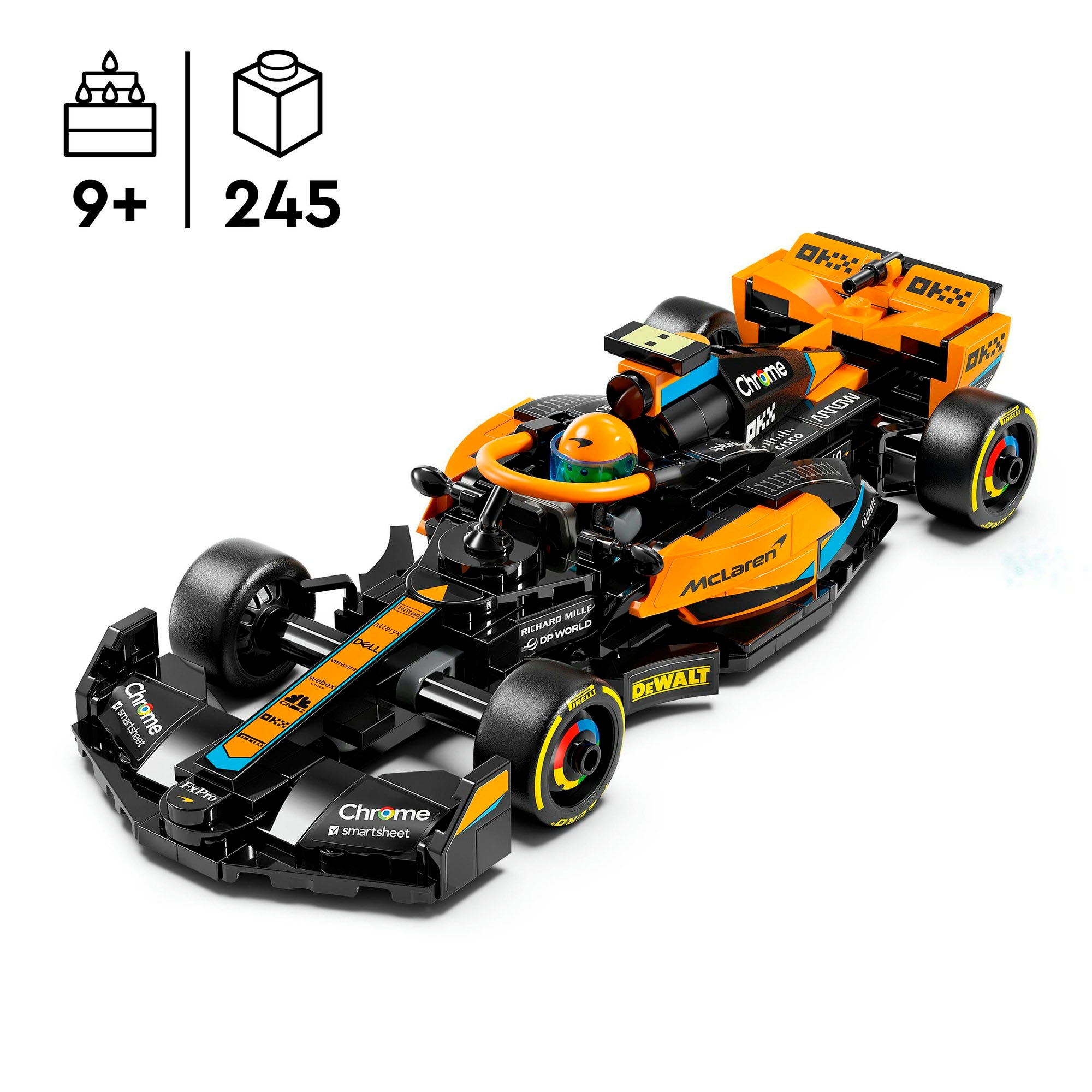 LEGO® Konstruktionsspielsteine »McLaren Formel-1 Rennwagen 2023 (76919), LEGO® Speed Champions«, (245 St.), Made in Europe