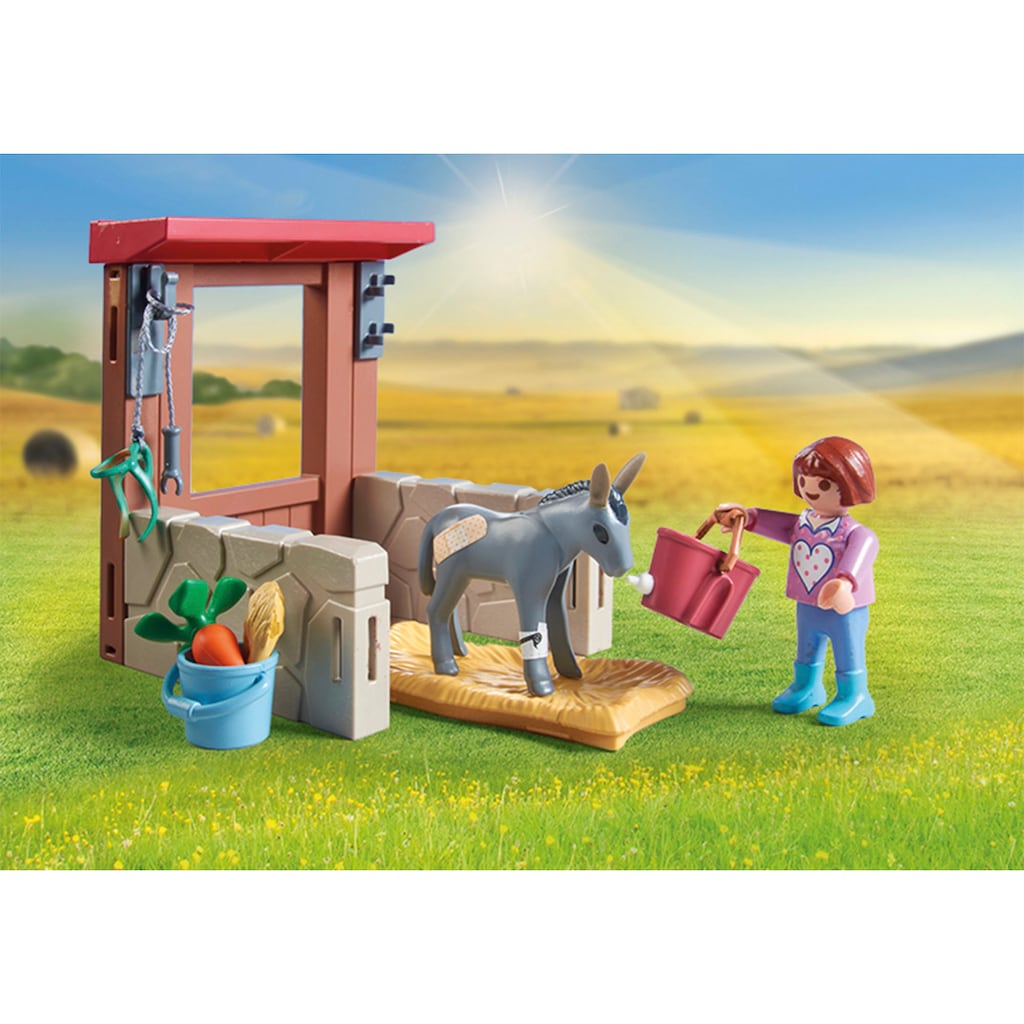 Playmobil® Konstruktions-Spielset »Tierarzteinsatz bei den Eseln (71471), Country«, (55 St.)
