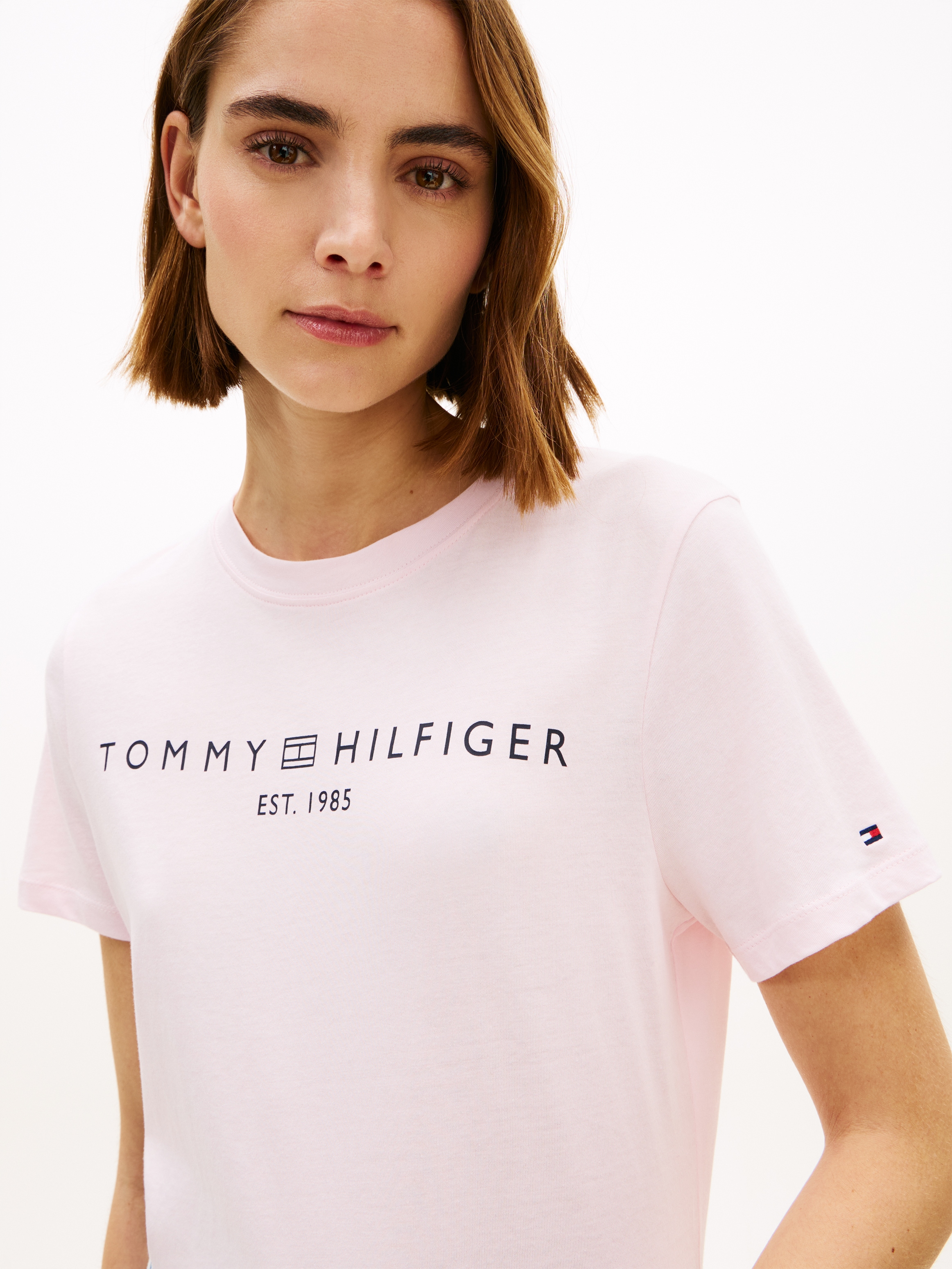 Tommy Hilfiger Kurzarmshirt »REG CORP LOGO C-NK SS« Baumwolle