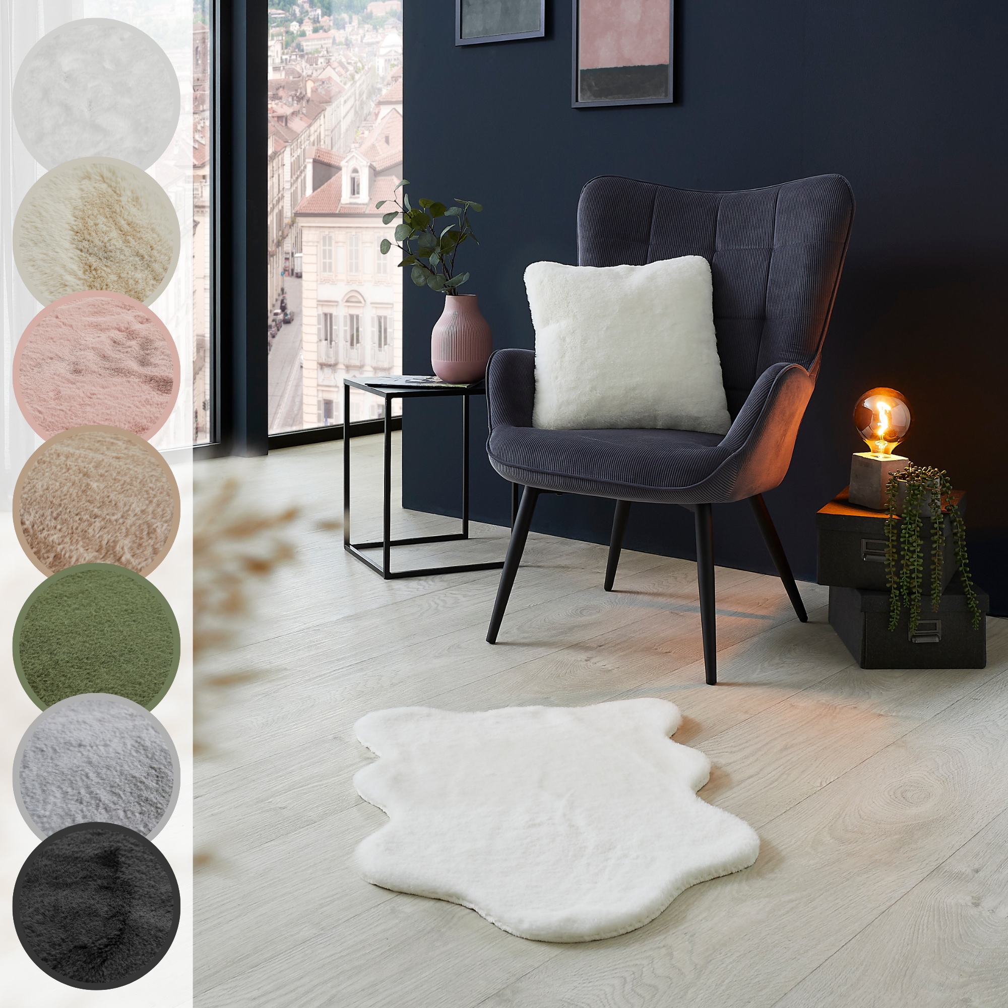 LUXOR living Fellteppich »Novara«, fellförmig, 30 mm Höhe, Kunstfell, weich günstig online kaufen