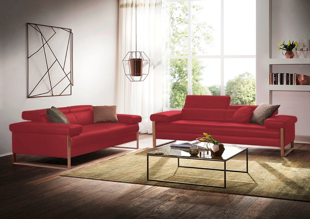 W.SCHILLIG 2,5-Sitzer »finn«, German Design Award 2016, Fußgestell Nussbaum natur, Breite 230 cm