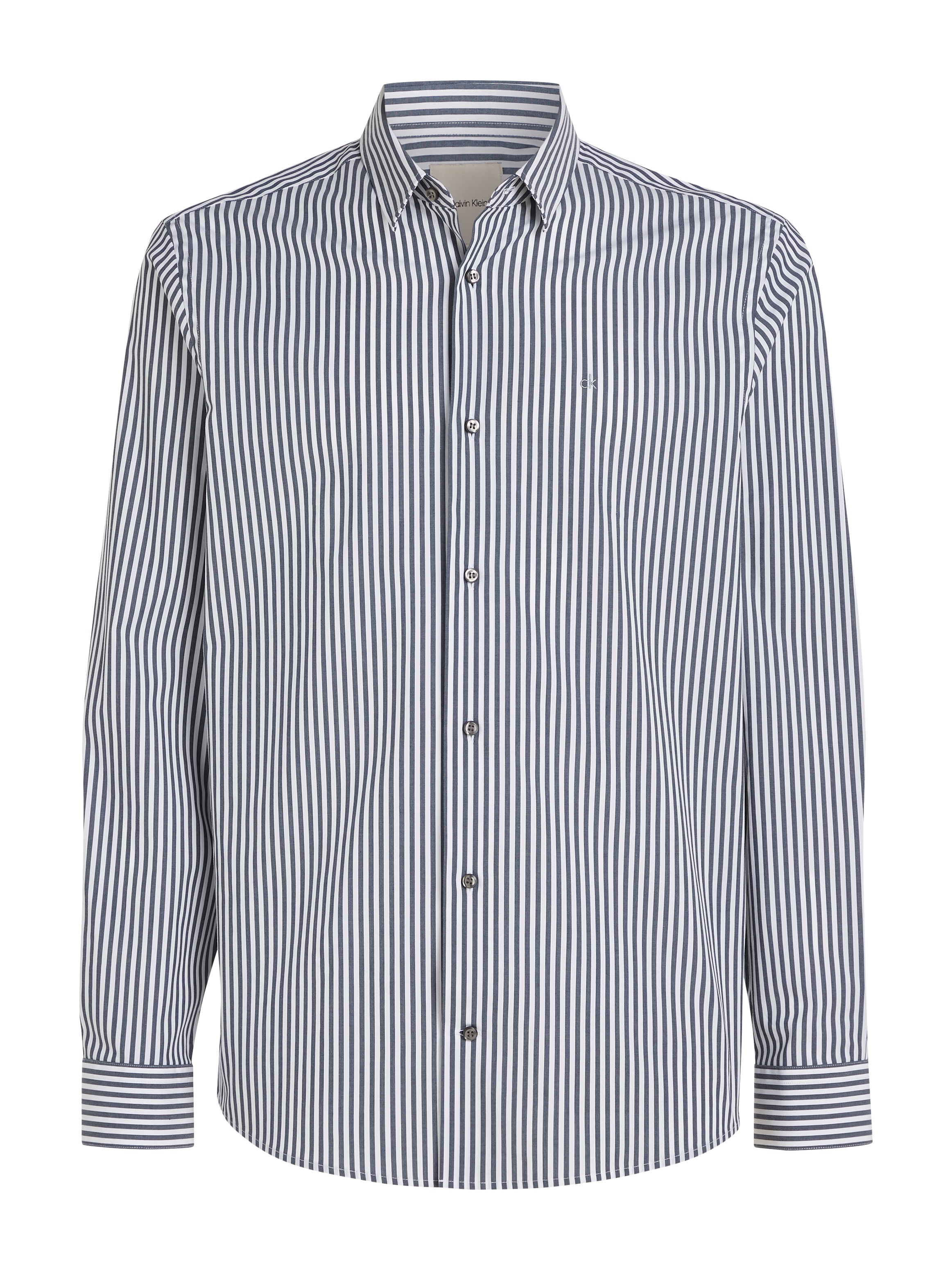 Calvin Klein Langarmhemd »POPLIN STRETCH STRIPE SHIRT« mit Streifenmuster und Logostickerei