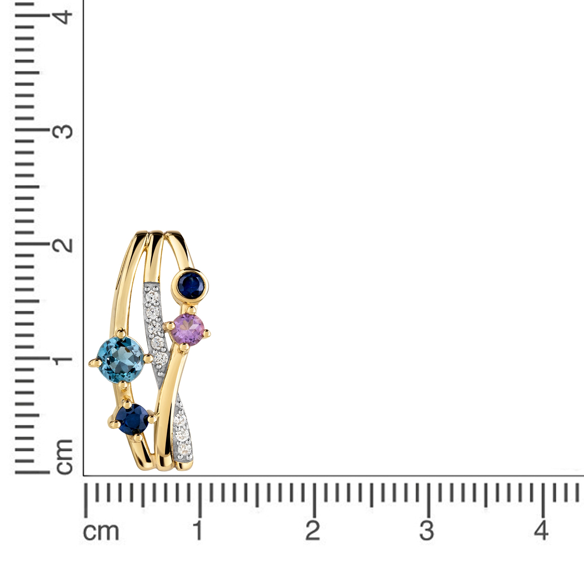 Firetti Kettenanhänger »Schmuck Geschenk Gold 333 Halsschmuck Anhänger mehrreihige Optik« ()  mit Amethyst, Saphir, Blautopas (behandelt), Zirkonia (synth.)