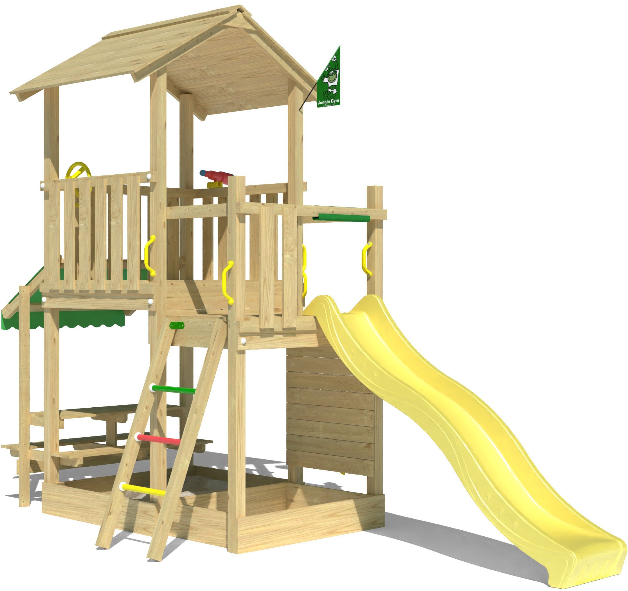 Jungle Gym Spielturm »Keep«, (Set), Spielanlage mit Mini Market und Rutsche mit Wasseranschluss