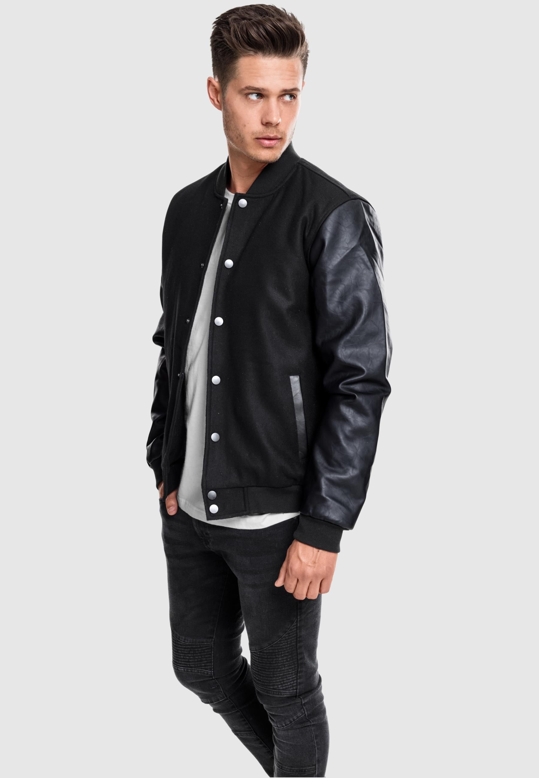 URBAN CLASSICS Allwetterjacke »Urban Classics Herren Oldschool College Jacket« 1 Stk. tlg. ohne Kapuze