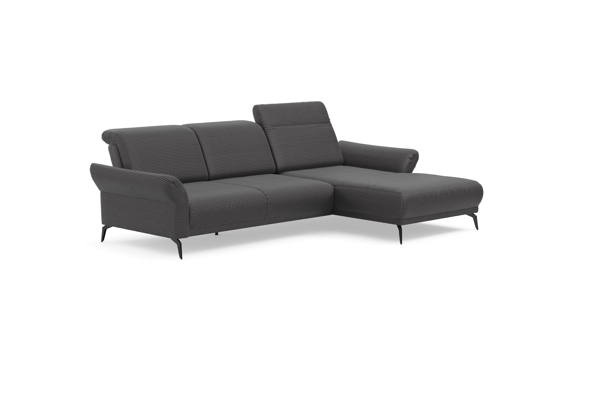 INOSIGN Ecksofa »Coco L-Form«, Sitztiefen-, Arm- und Kopfteilverstellung, Cord-Bezug, Fußhöhe 15 cm