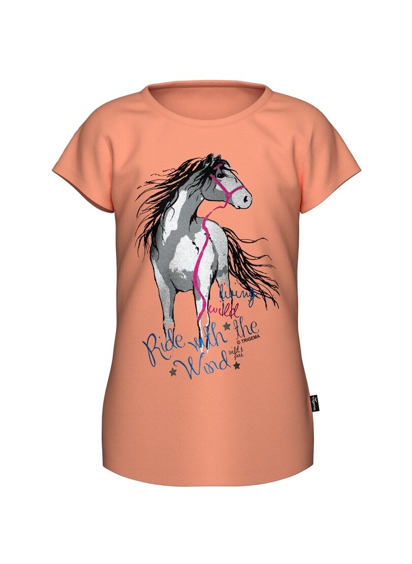 Trigema T-Shirt »TRIGEMA T-Shirt mit Pferd«, (1 tlg.)
