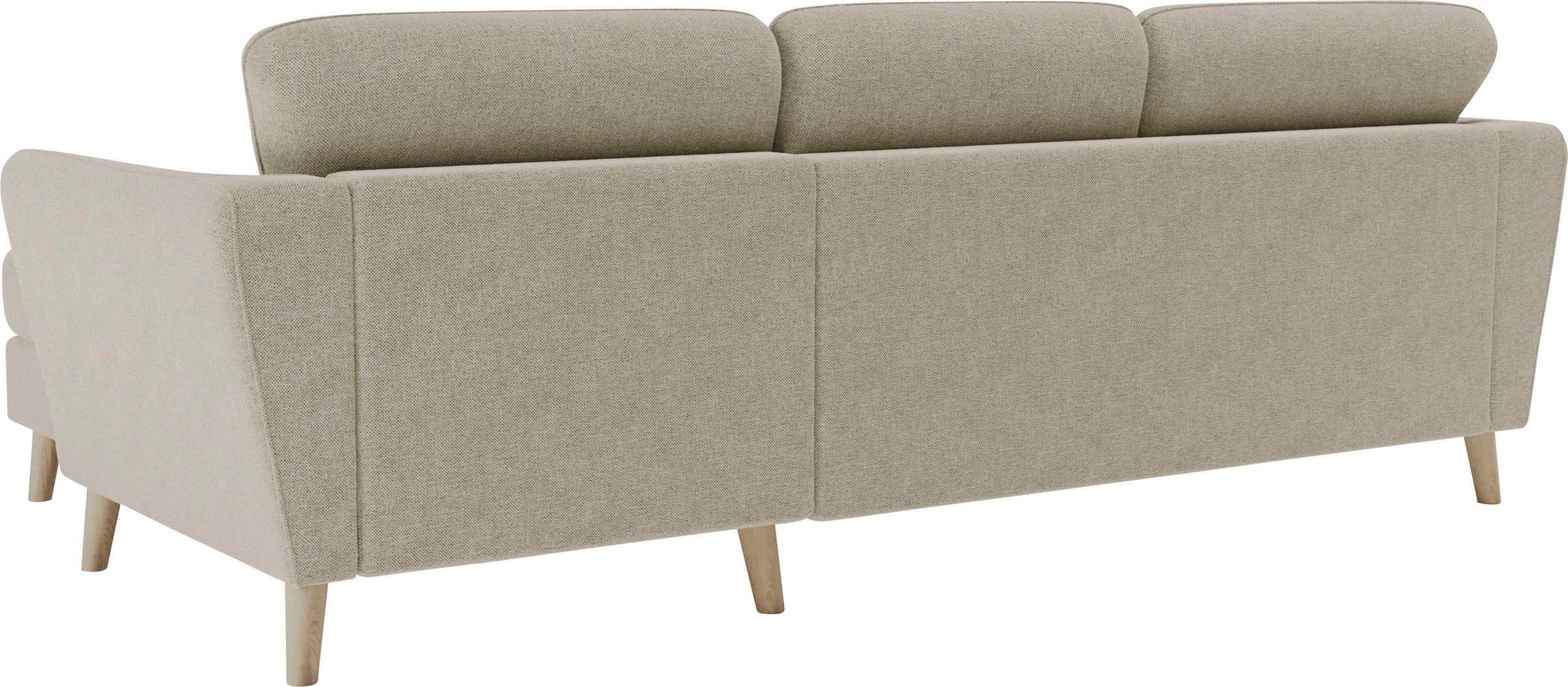 Home affaire Ecksofa »MARSEILLE (242/152cm),L-Form, Rec. rechts/links«, Massivholzbeine Eiche, Landhausstil, Wellenunterfederung