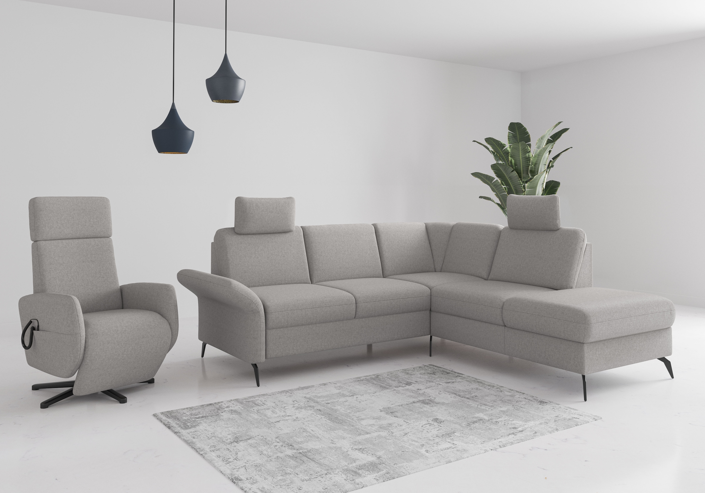 Home affaire Ecksofa »Rochelle«, optional: Armteilverstellung, klappbar, Bettkasen