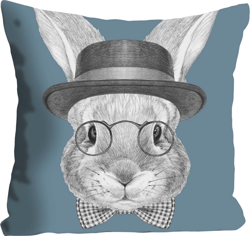 queence Dekokissen »Maricka«, Kissenhülle,Hase mit Hut,Süß,Lustig,Ostern,Fr günstig online kaufen