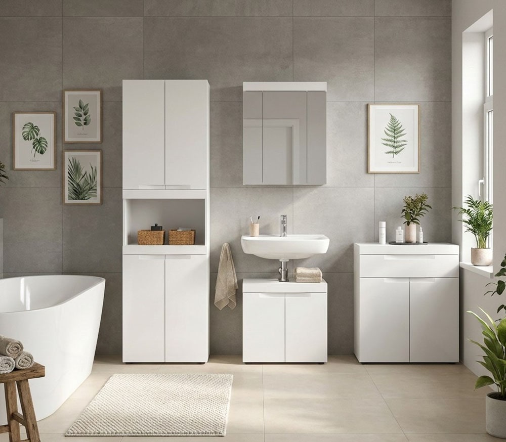 OTTO home Badmöbel-Set »MAOI, 4-teilige Badkombination, hochwertige MDF Front«