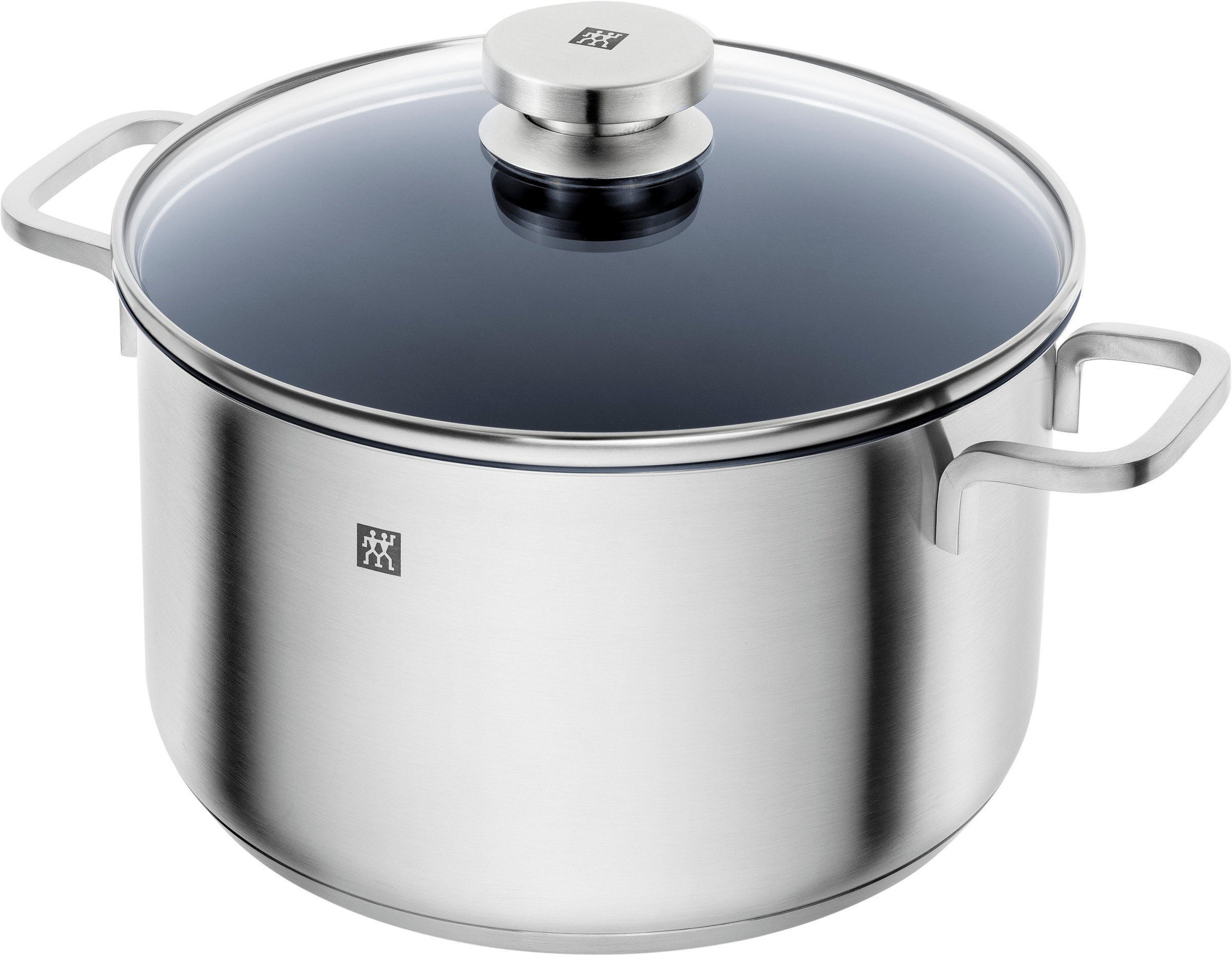 Zwilling Topf-Set »Focus/Twin Pollux«, Edelstahl 18/10, (Set, 6 tlg., 1x Bratentopf 20 cm, 1x Kochtopf 24 cm, 1x Stieltopf 16 cm), Glasdeckel, Sandwichboden, inkl. 3-tlg. Messer-Set