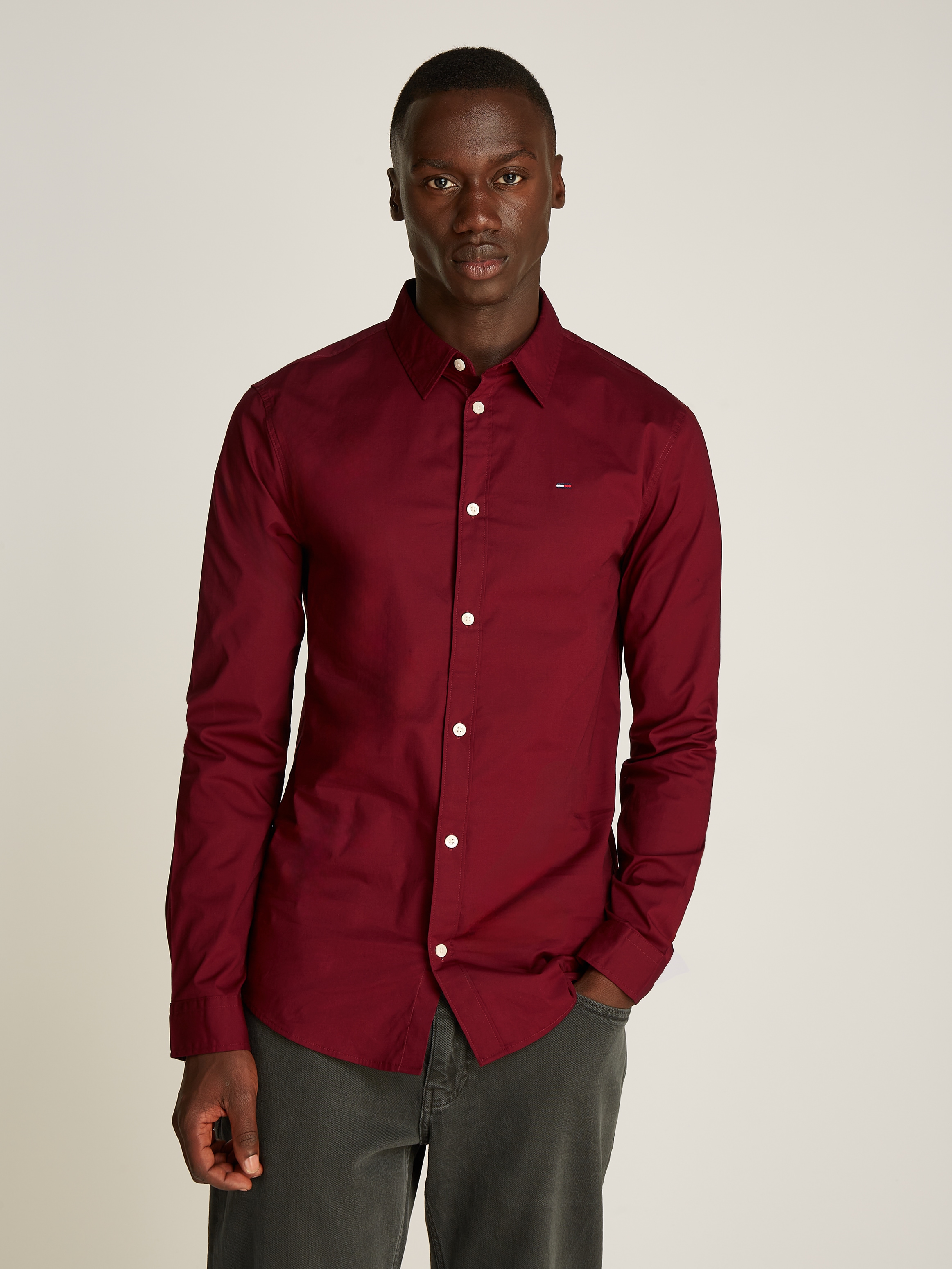 Tommy Jeans Langarmhemd »Sabim Stretch Hemd Shirt«, Stretch Hemd, Premium, Slim Fit, mit Elasthan