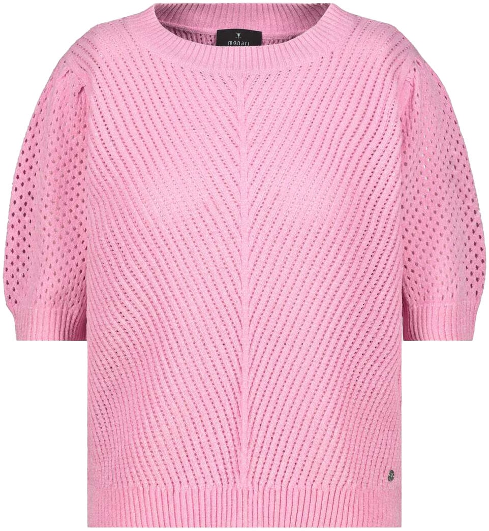 Monari Kurzarmpullover, aus Ajourstrick