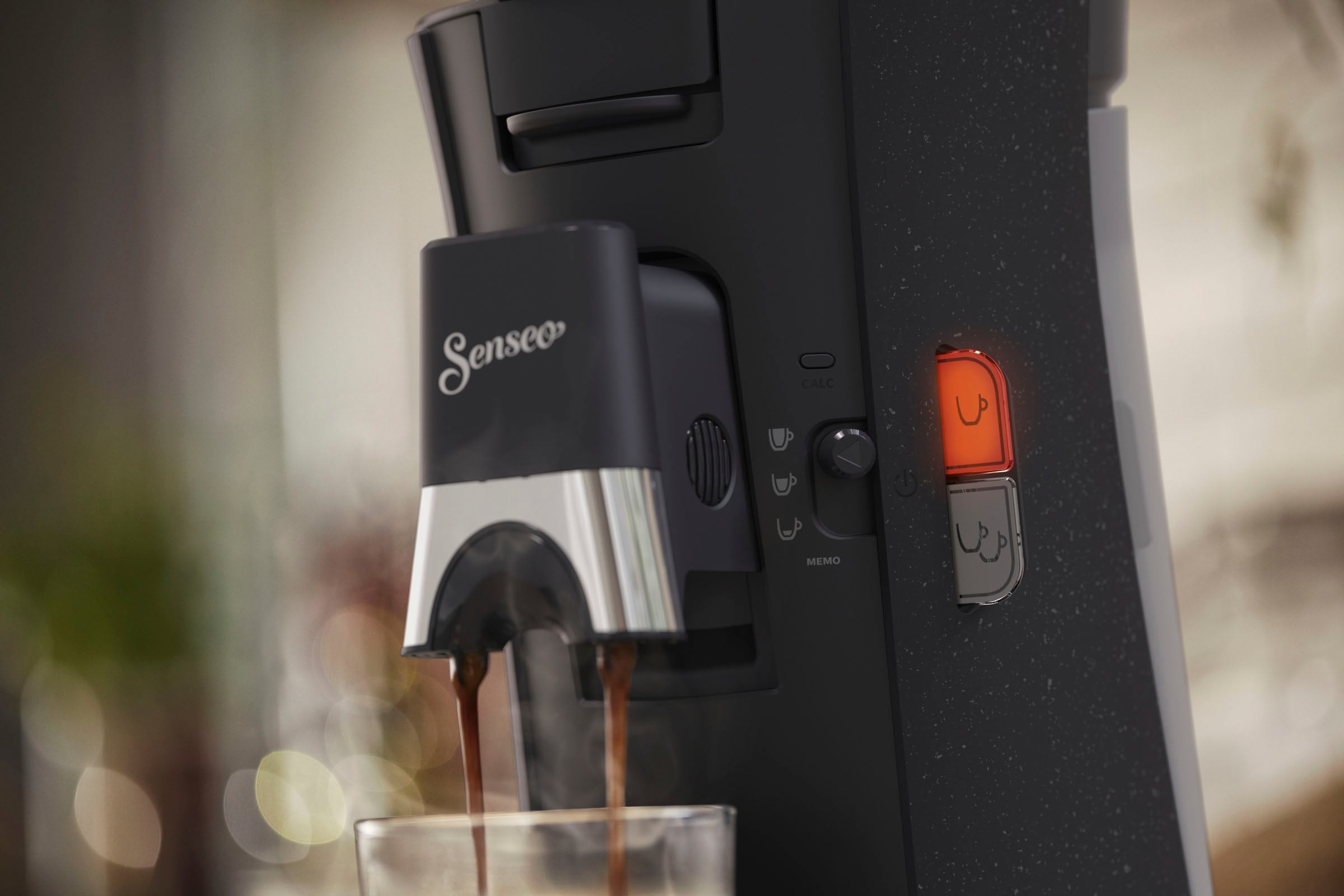 +3 Plastik«, Gratis-Zugaben kaufen UVP) €14,- (Wert 37% Senseo recyceltem Philips Kaffeespezialitäten, CSA240/20, »Select aus Memo-Funktion, ECO Kaffeepadmaschine