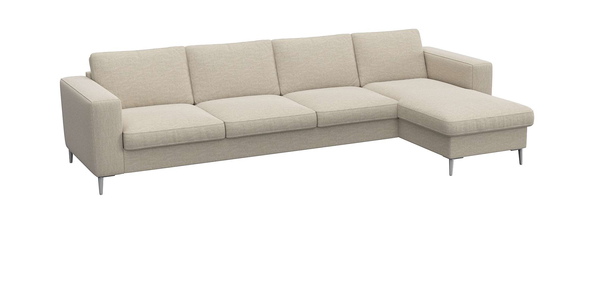 FLEXLUX Ecksofa »Fiore, super Sitzkomfort durch Kaltschaum im Sitz, L-Form« breite Armlehnen, Füße Alu