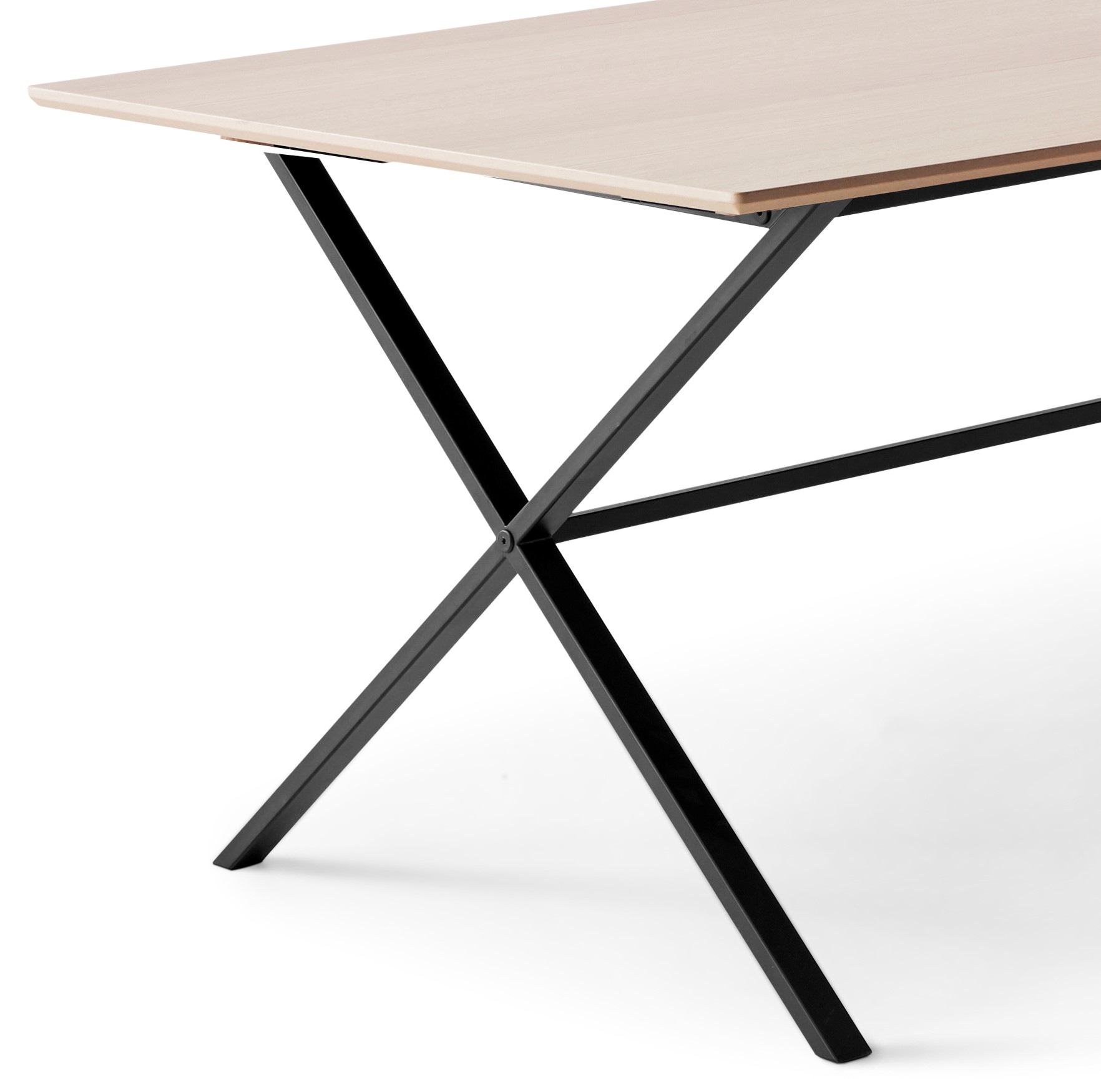 Hammel Furniture Esstisch »Meza Designtisch mit Auszugsfunktion und 2 Einlegeplatten«, rechteckige Tischplatte MDF, gekreuztes Metallgestell