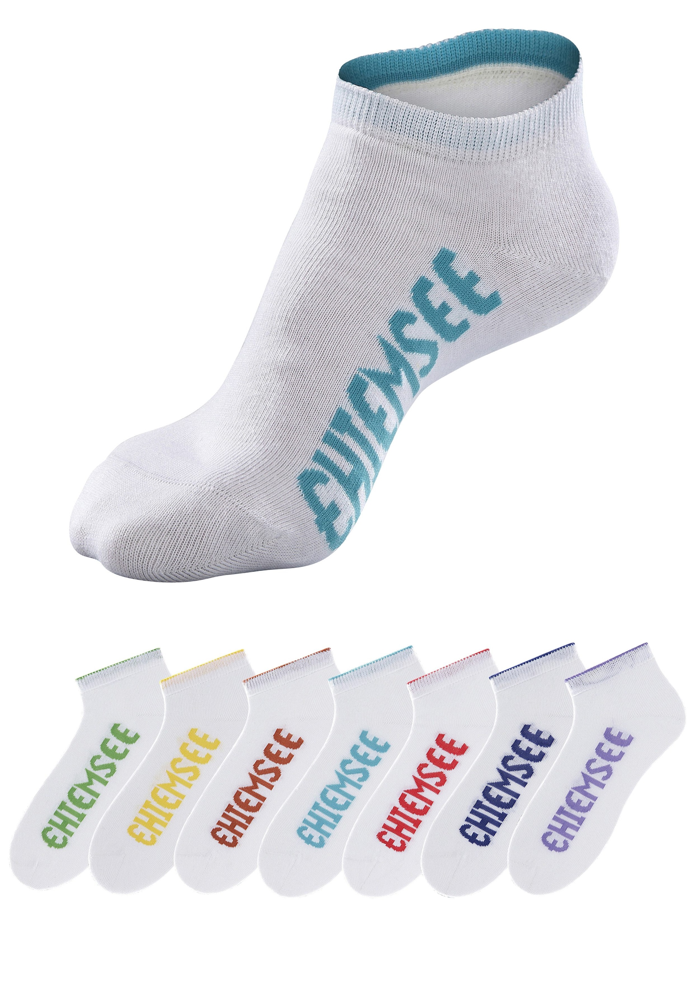 Chiemsee Sneakersocken, (Packung, 7 Paar), mit farbigen Logos