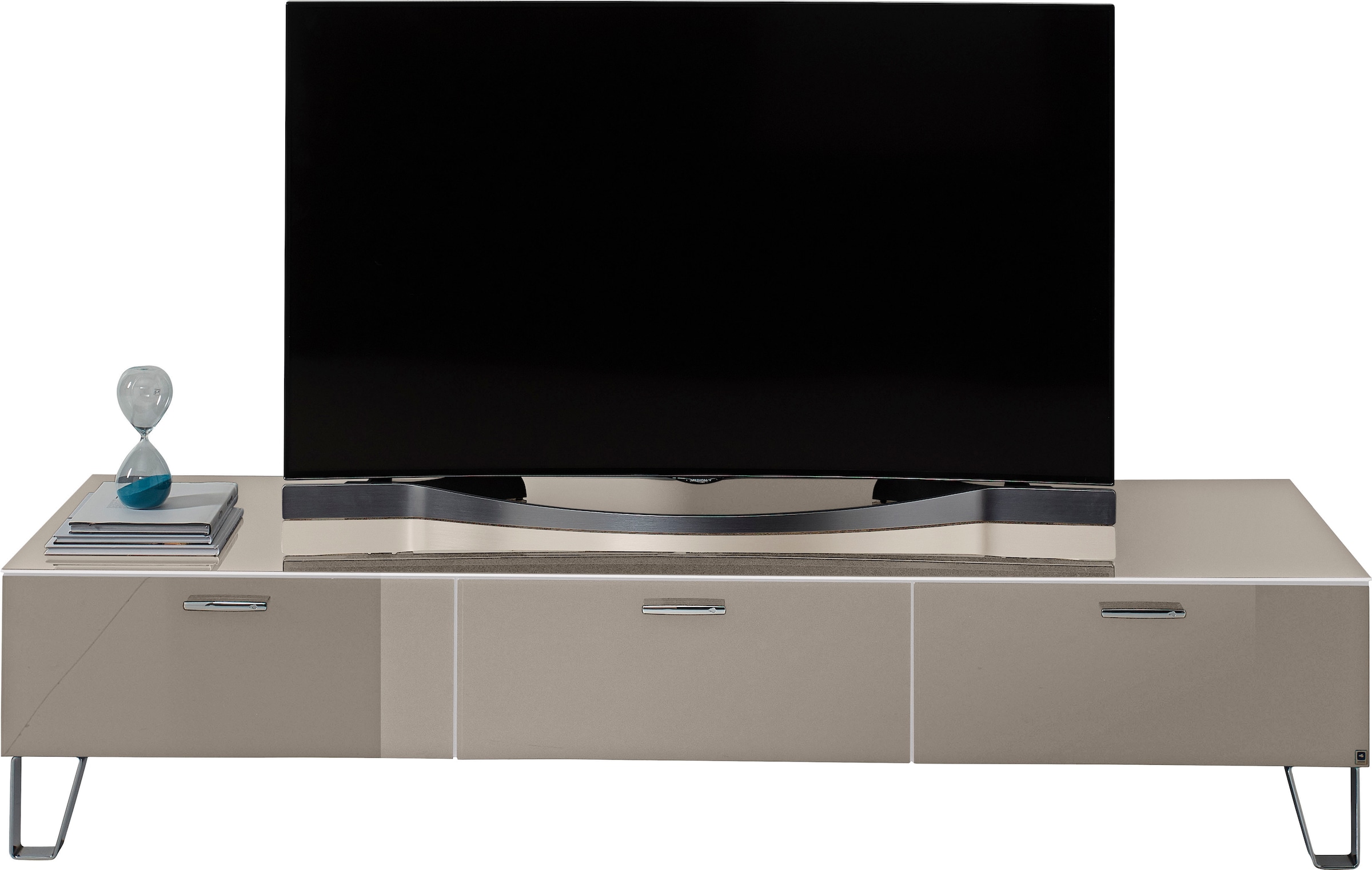 LEONARDO TV-Bank »Cube«, mit Sicherheitsglas und edlem MDF Holz, Breite 189 cm