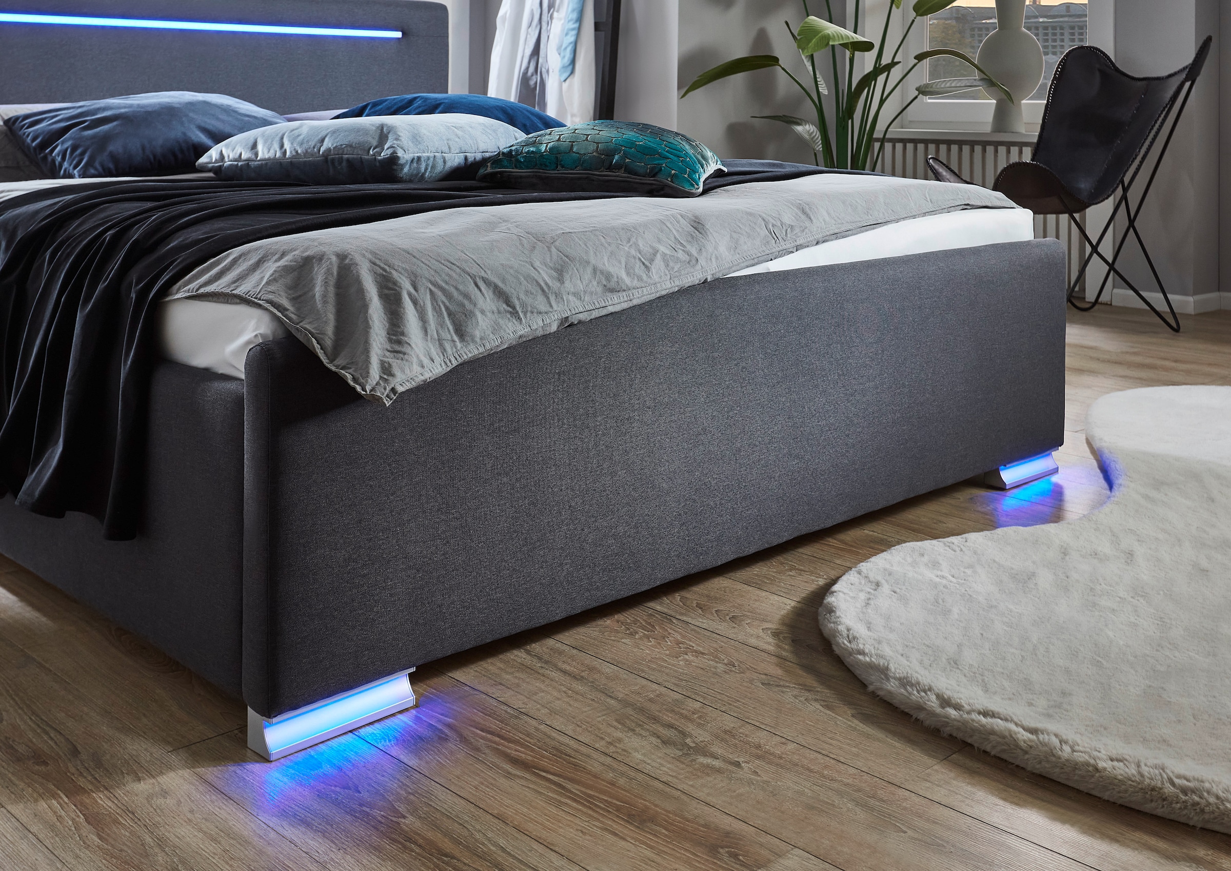 meise.möbel Polsterbett »Las Vegas III mit LED-Beleuchtung und USB-Anschluss«, erhältlich in den Breiten 140 & 180cm