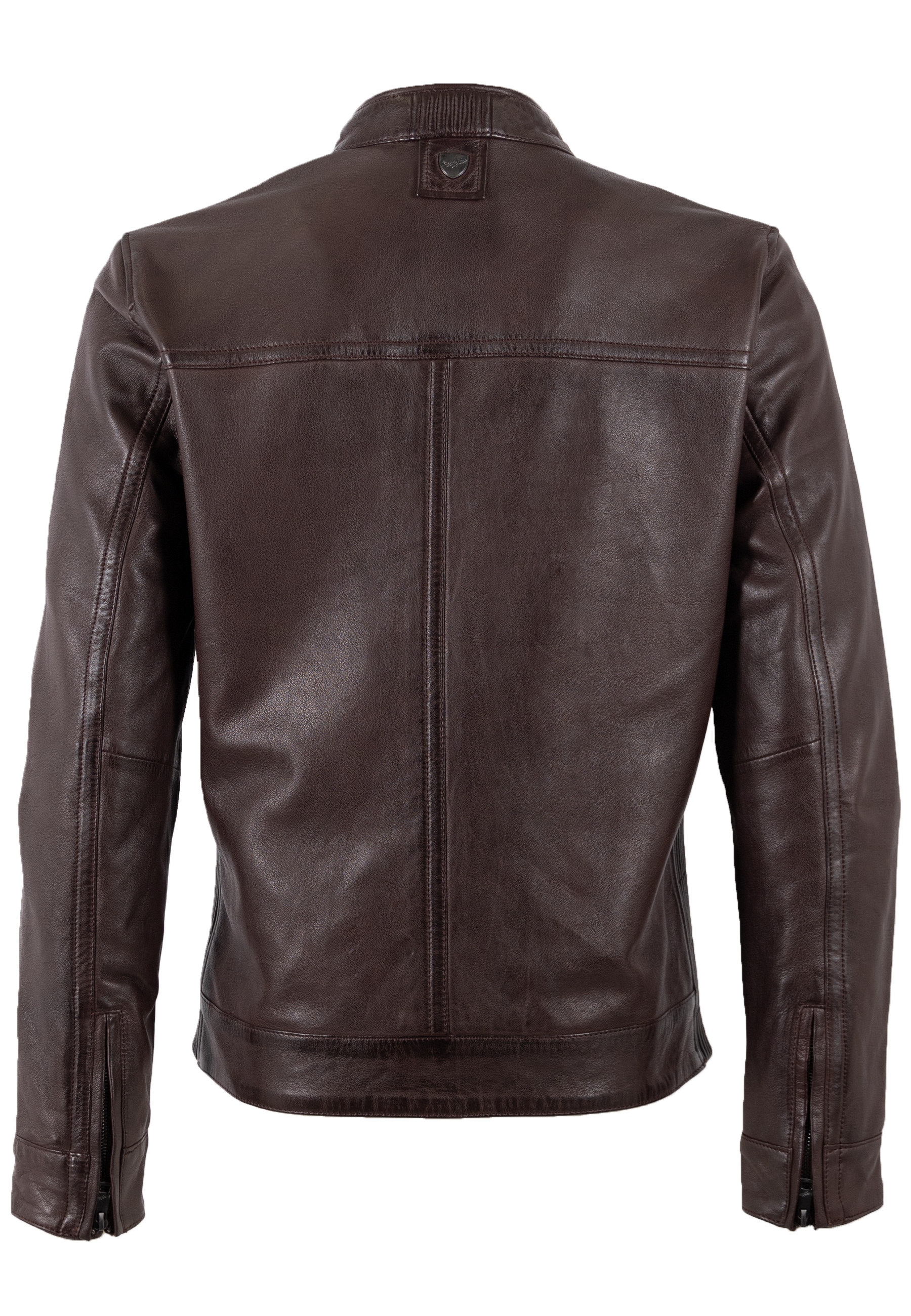 Mauritius Lederjacke »MMBlaco« im Biker-Stil mit Stehkragen und Drucker