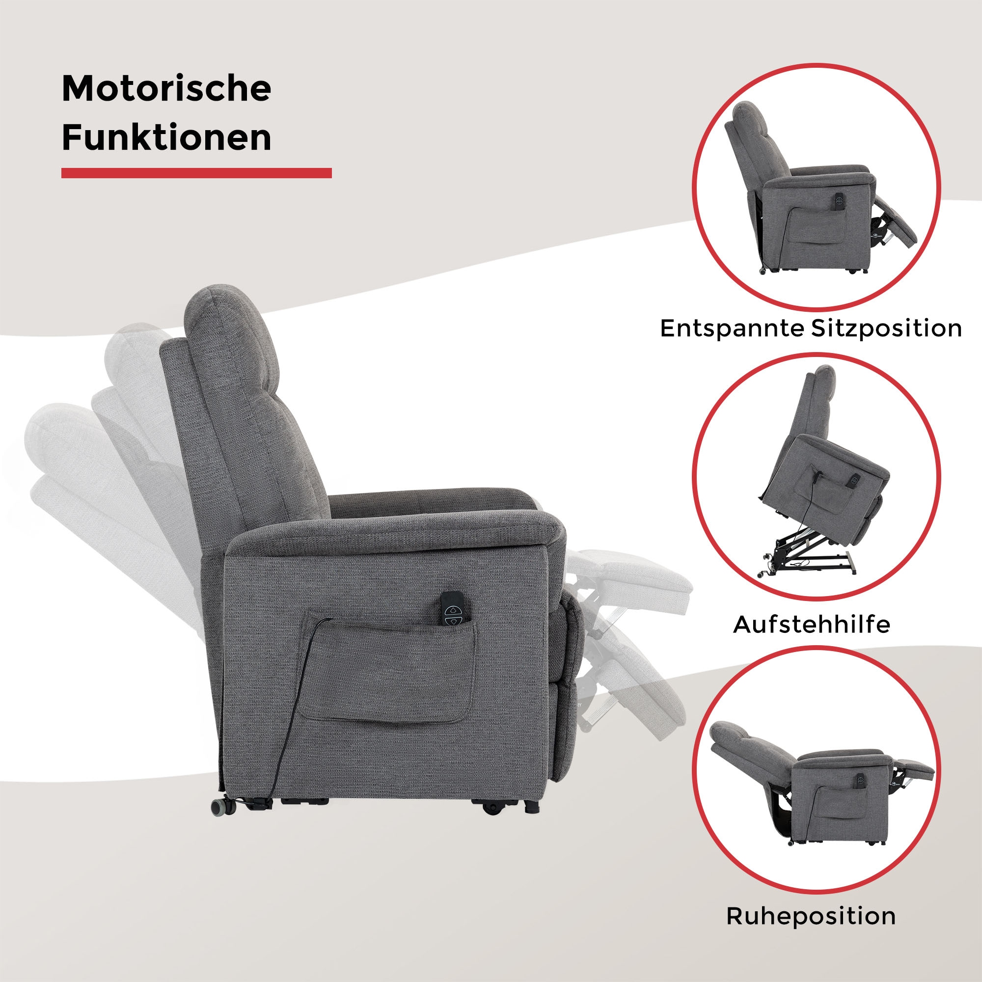 Duo Collection TV-Sessel »TV-Sessel Pylos« 1 Stk. tlg. Relaxfunktion und Taschenfederkern mit Stahlwellenunterfederung