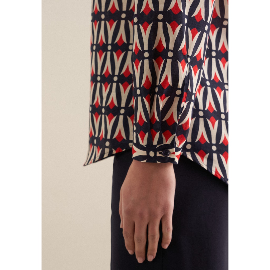 seidensticker Klassische Bluse »Schwarze Rose«, Tunika Geometrische Muster