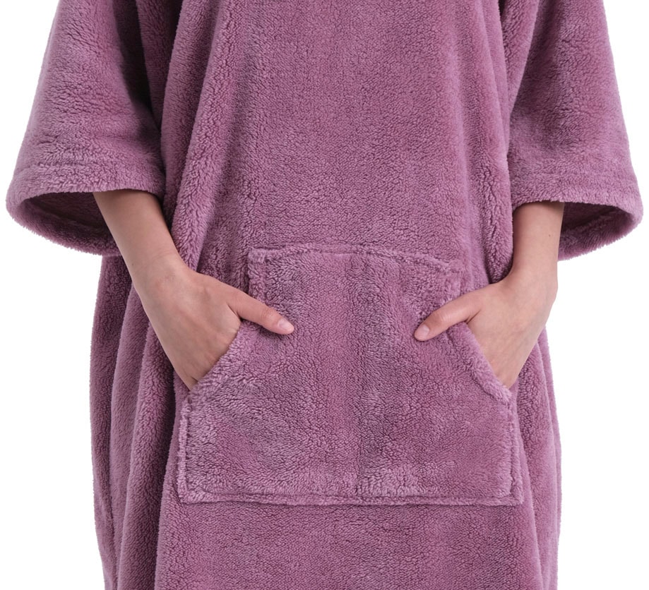 my home Badeponcho »Lillou, ideal für Sauna, Spa & im Urlaub«, (1 St.), weich und kuschelig, Fleece, Unisex, für Damen und Herren, Surfponcho