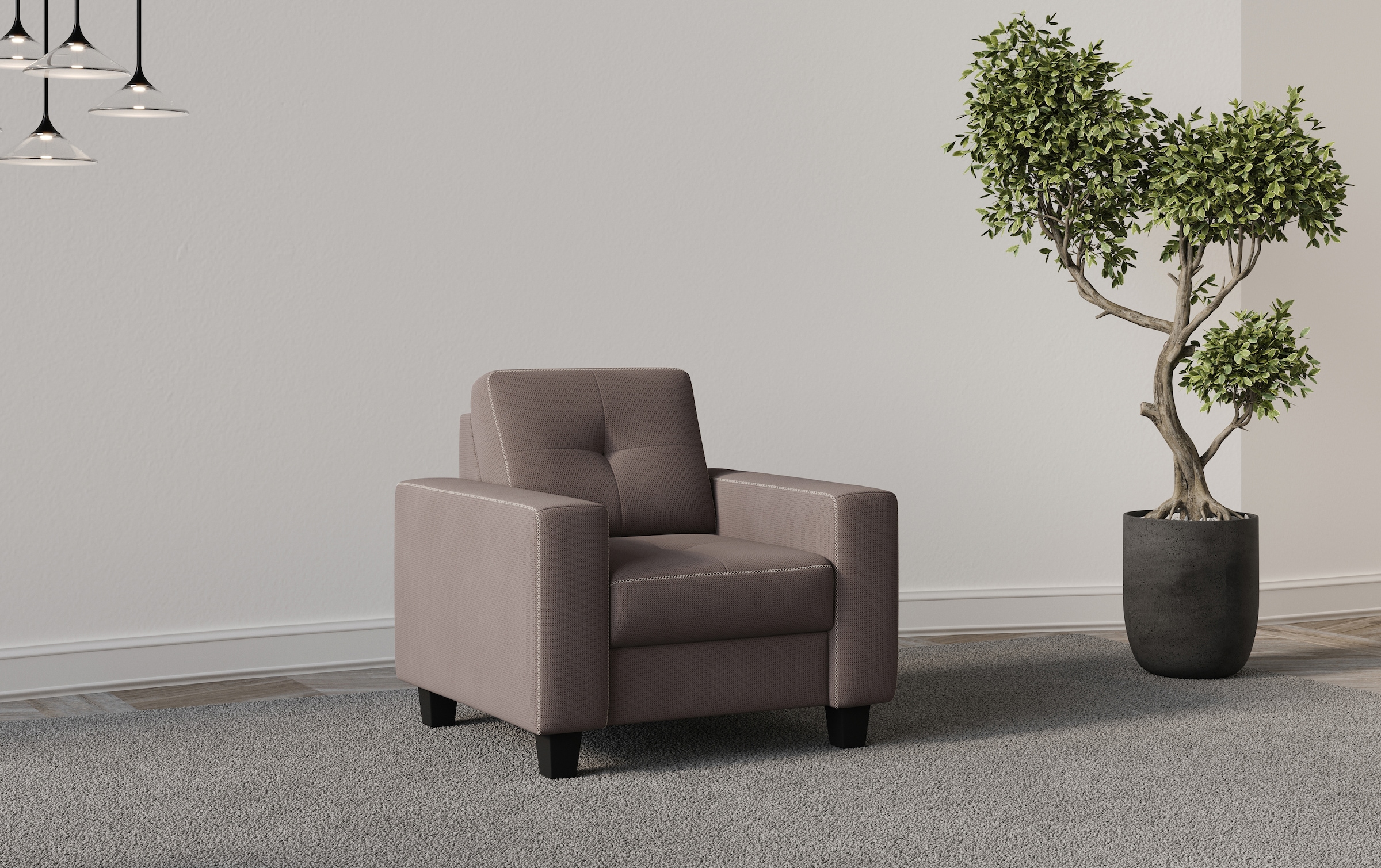 Places of Style Sessel »Varese«, Kreuznaht in beige günstig online kaufen
