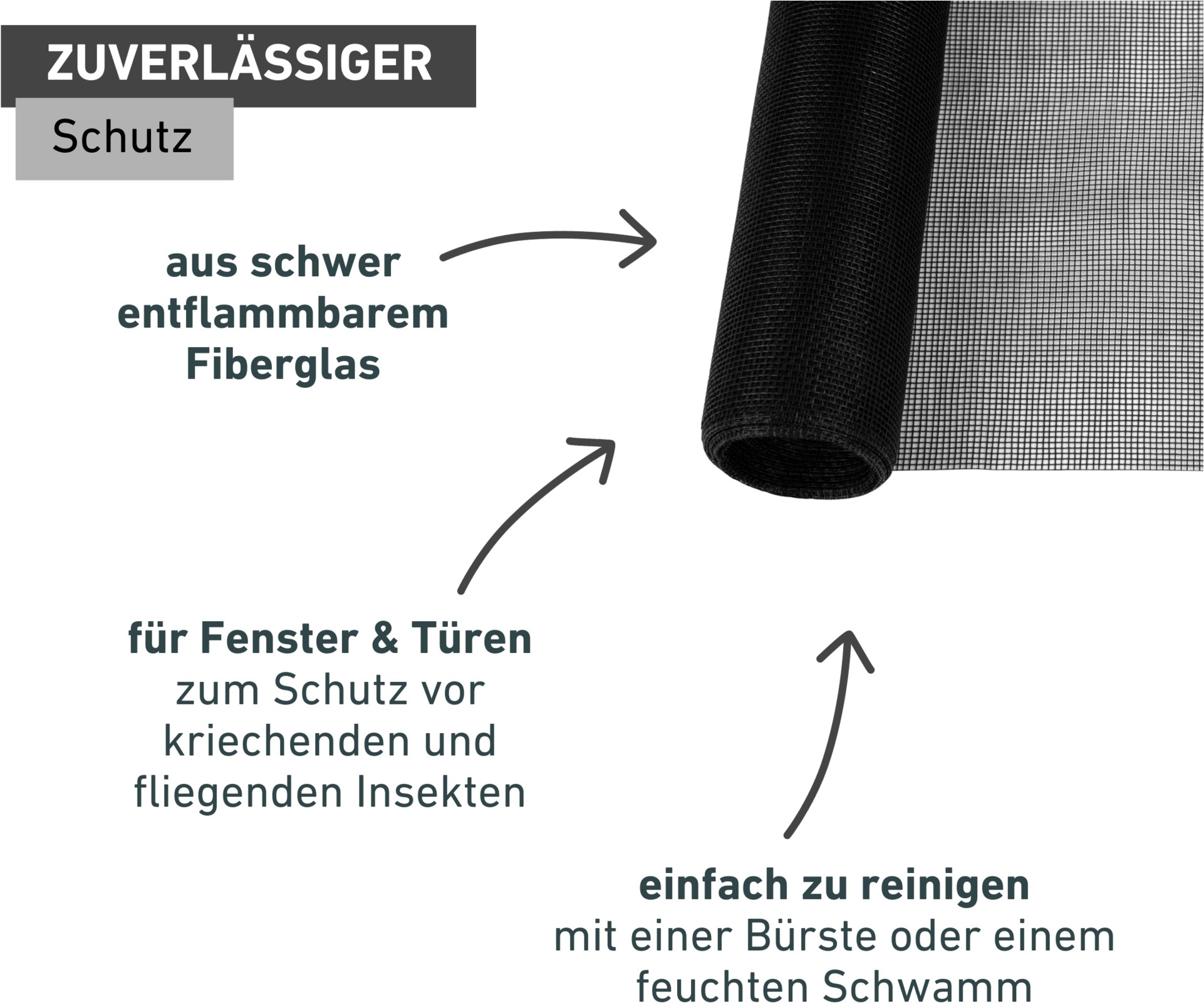 Windhager Fliegengitter-Gewebe »für Fenster, Balkon- und Terrassentüren, Moskitontez ohne Bohren« 1 Stk. tlg. Insektenschutzgitter 100 x 120 cm, erhältlich in anthrazit oder weiß