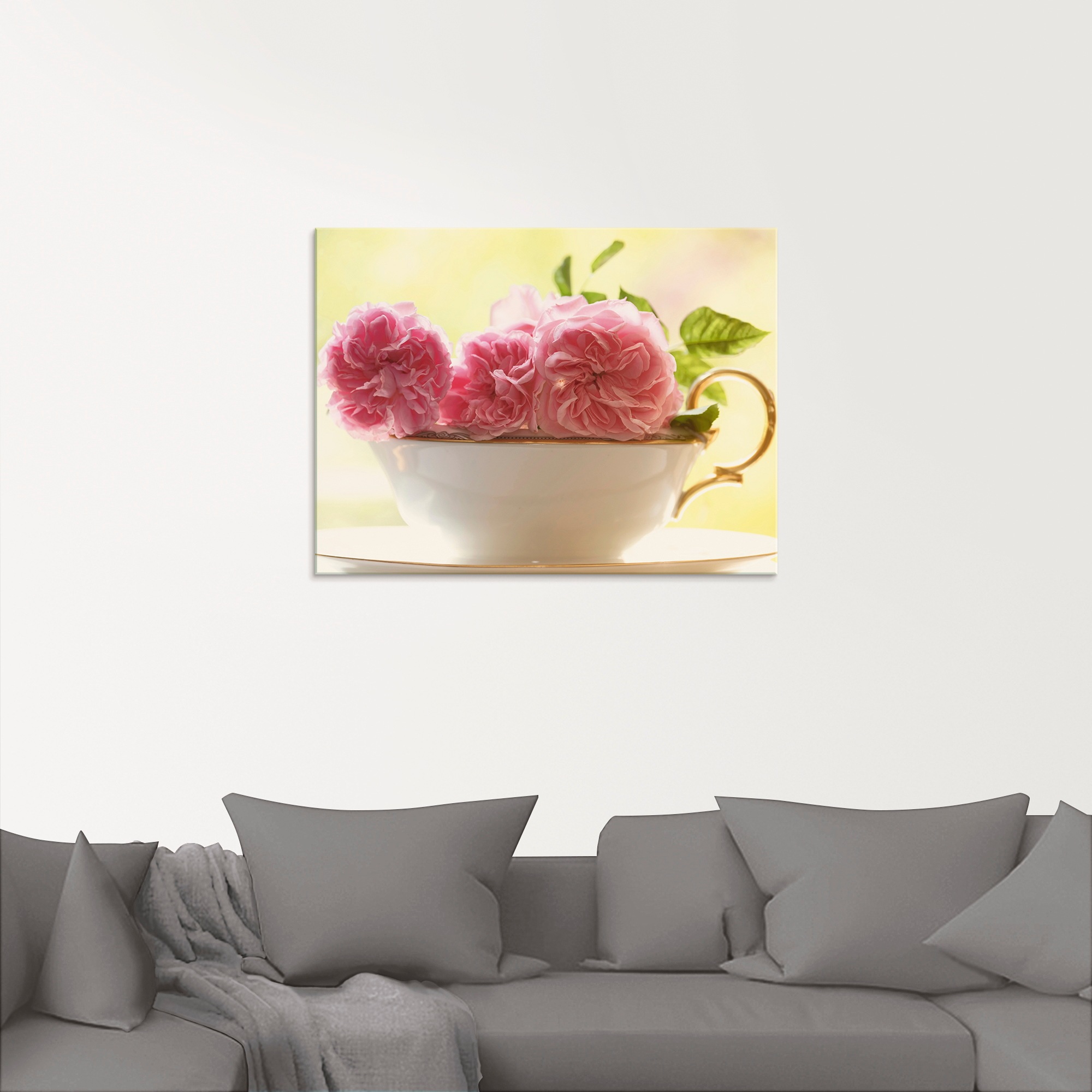 Artland Glasbild »Vintage Rosen«, Blumen, (1 St.), in verschiedenen Größen