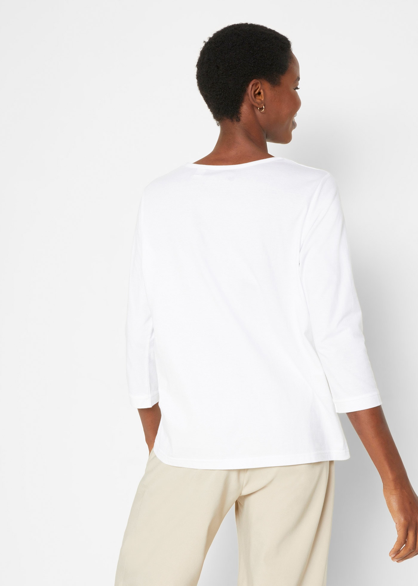 bonprix T-Shirt, 5 Stk. Longshirt mit 3/4-Arm, (5er Pack)
