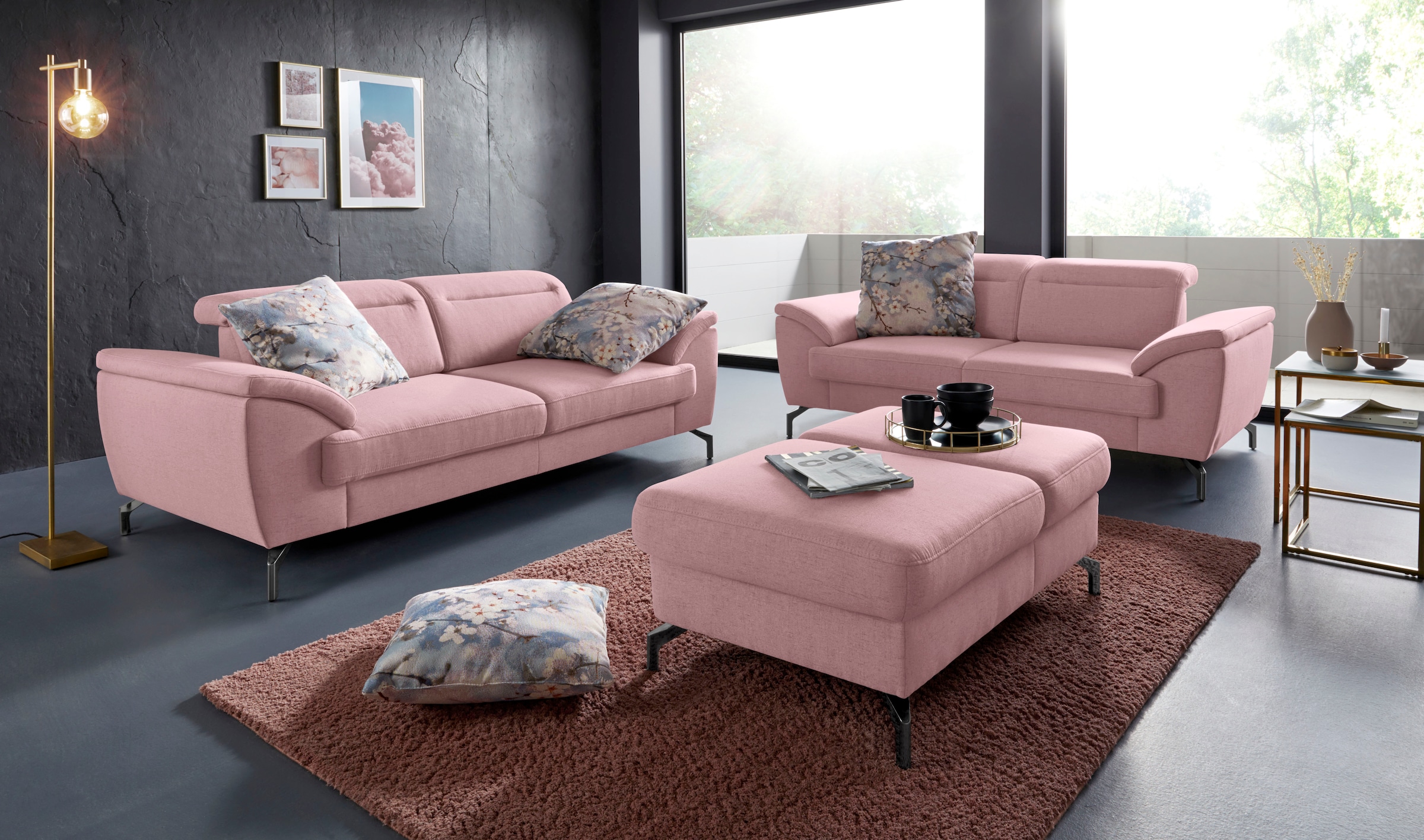 sit&more Hocker »Percy«, Fußhöhe 15cm, mit Klappfunktion, wahlweise in 2 Fußfarben