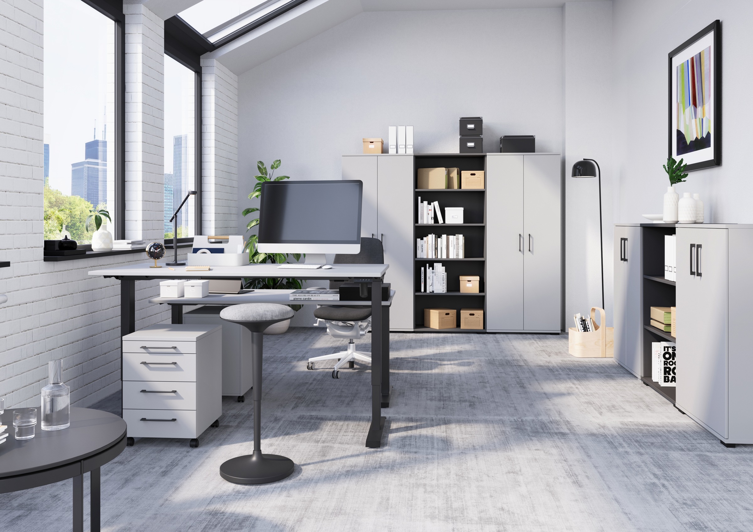GERMANIA Schreibtisch »GW-Profi 3.0«, höhenverstellbar (70- 80 cm), in 2 Br günstig online kaufen