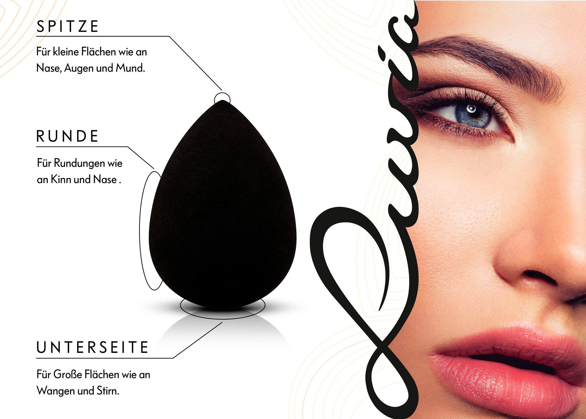 Luvia Cosmetics Make-up Schwamm, Fleckenloses Auftragen, für flüssige und pudrige Produkte, kein Latex.
