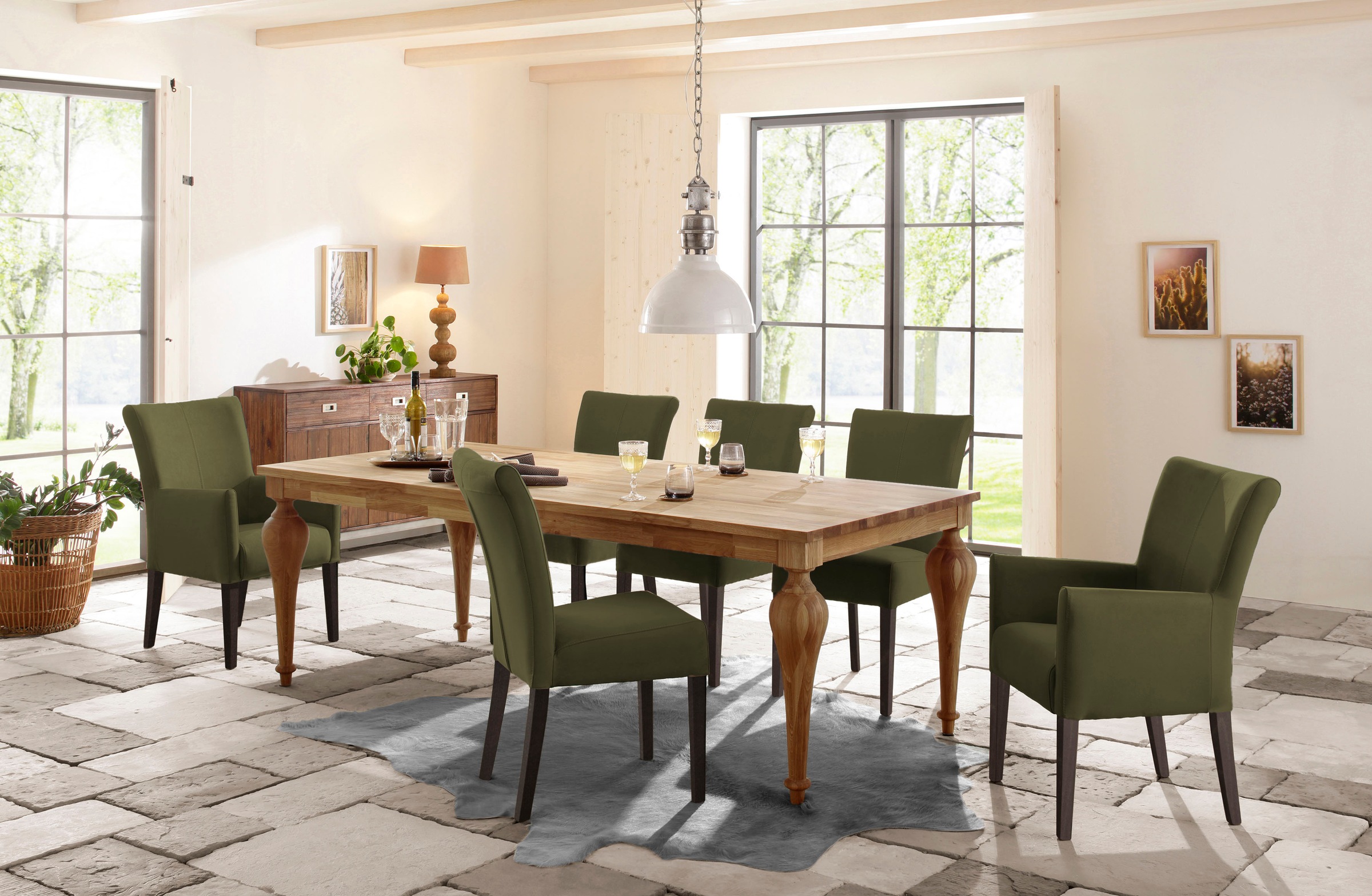 Home affaire Esszimmerstuhl »King« () Polsterstuhl, Armlehnstuhl, Gestell M günstig online kaufen